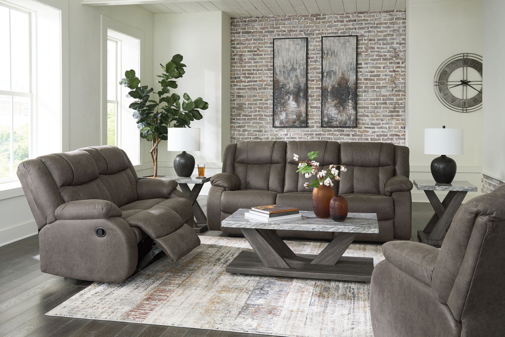 First Base - Reclining Living Room Set - Hornell Furniture Outlet