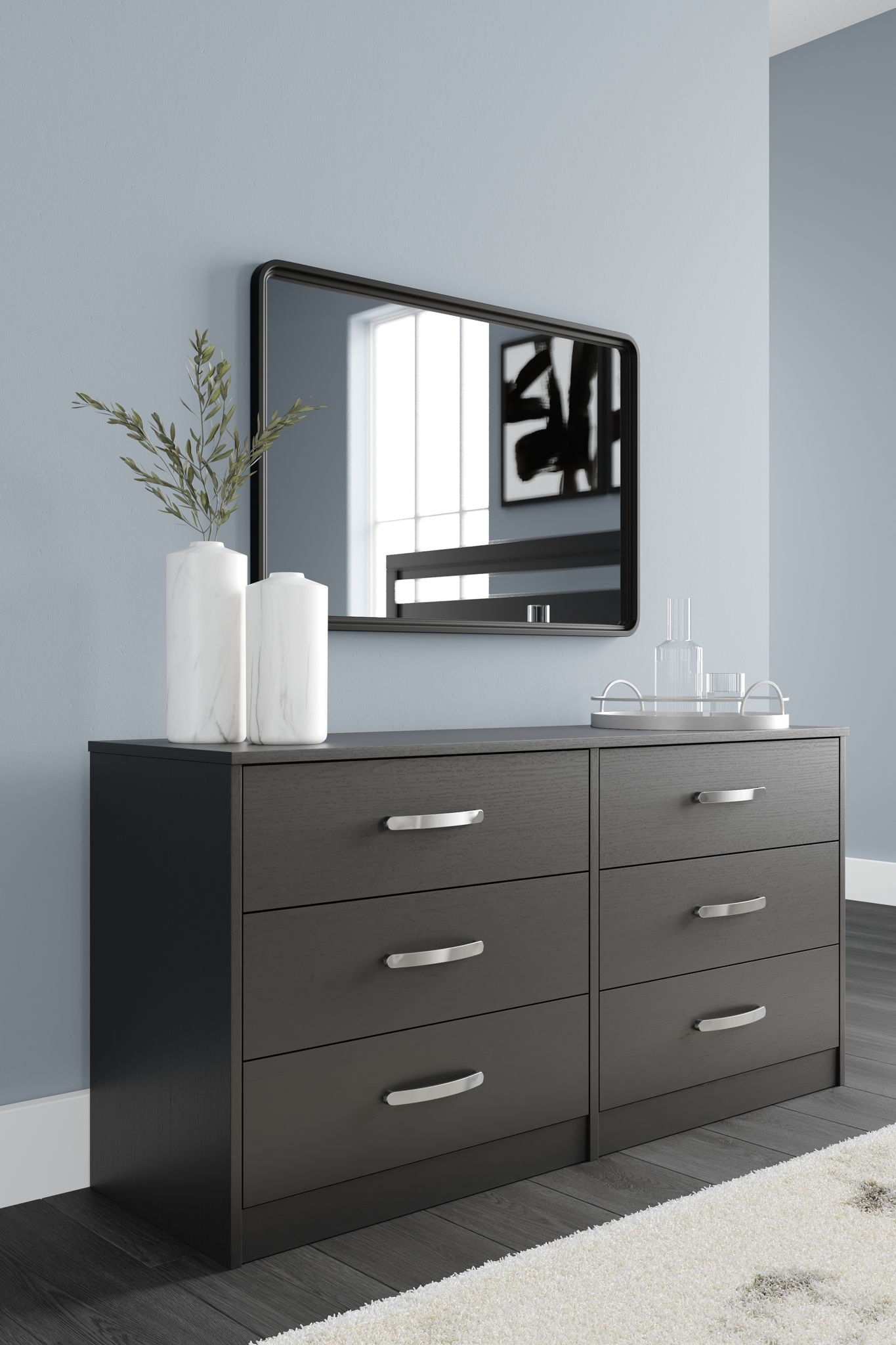 Finch - Black - Six Drawer Dresser - 29'' Height - Hornell Furniture Outlet