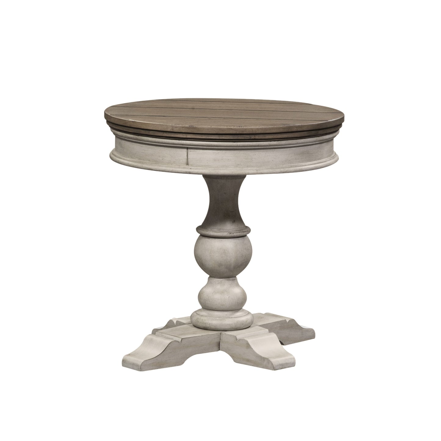 Heartland - Round Pedestal Chair Side Table - White - Hornell Furniture Outlet