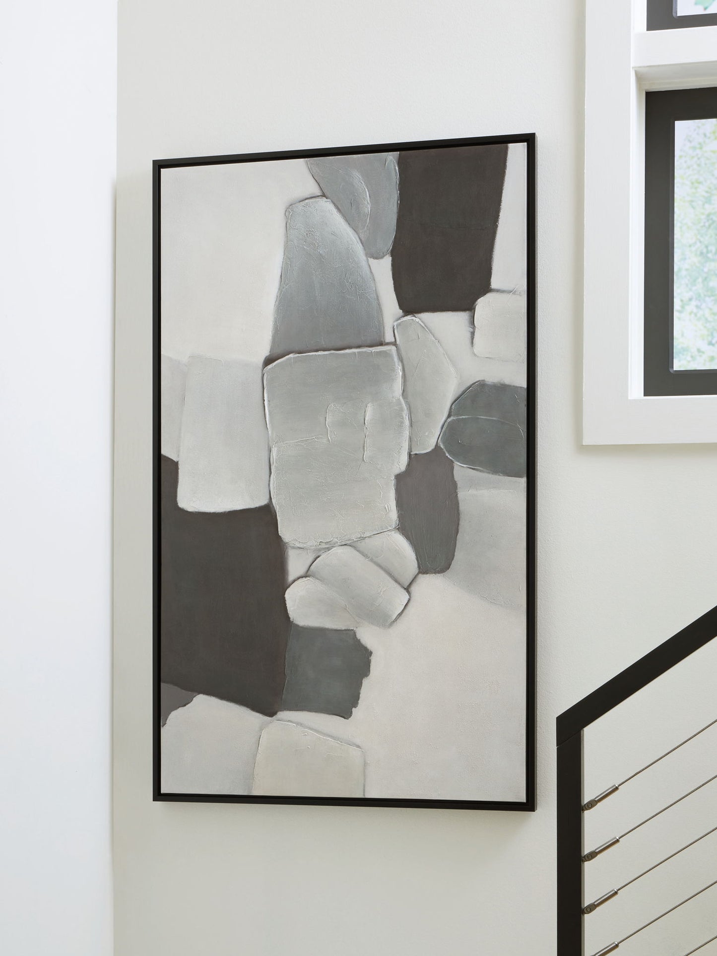 Adilson - White / Gray / Black - Wall Art - Hornell Furniture Outlet