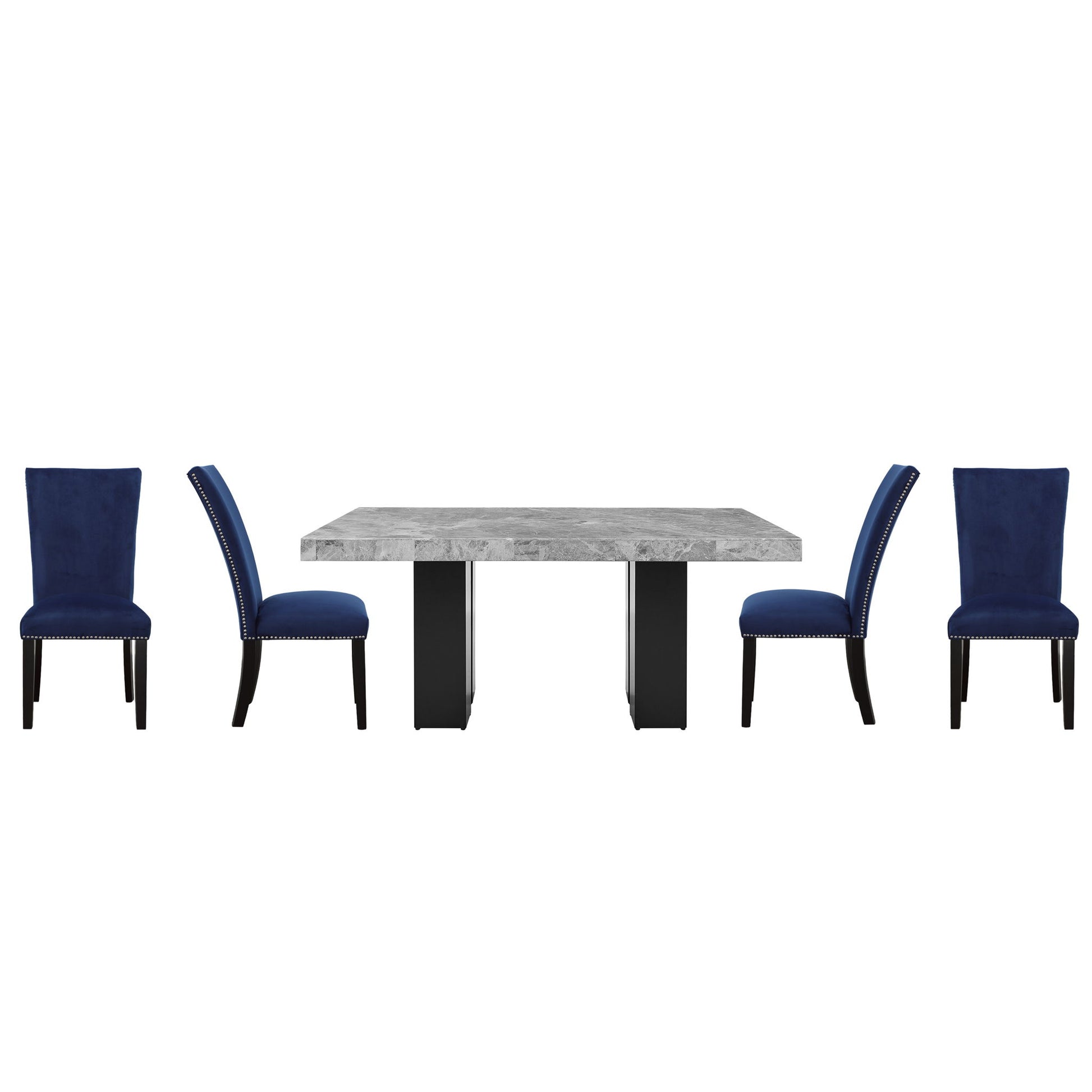 Camila - Rectangular Dining Set - Gray Top - Hornell Furniture Outlet