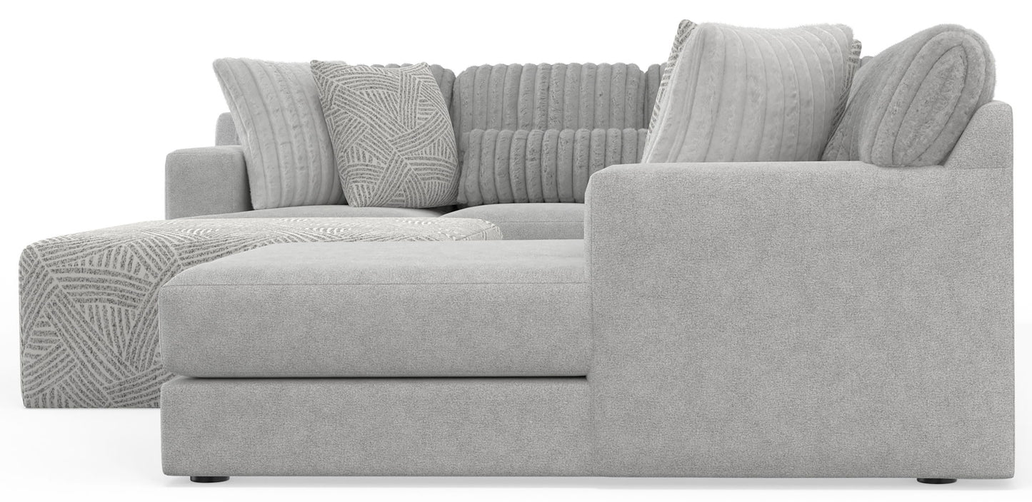 Logan - Upholstered Sectional With Comfort Coil Seating - 46" Cocktail Ottoman And Accent Pillows Included - Hornell Furniture Outlet