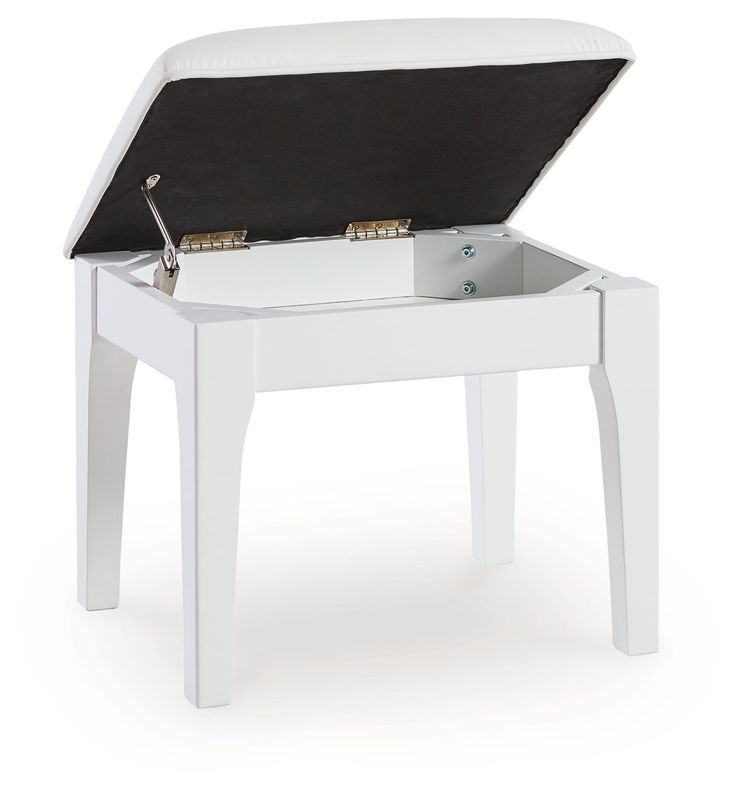 Chalanna - White - Vanity Stool - Hornell Furniture Outlet