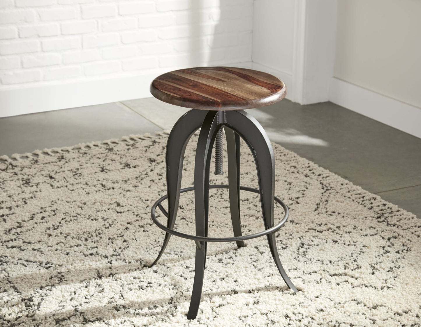 Sparrow - Round Setup Stool - Dark Brown - Hornell Furniture Outlet