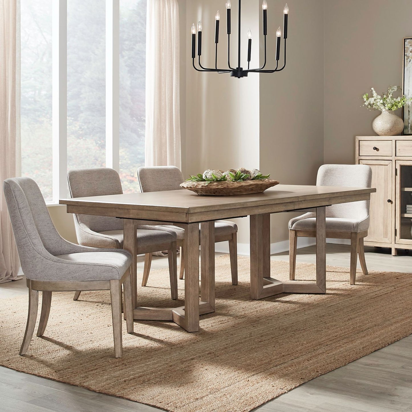 Proximity Place - Double Pedestal Table Set - Hornell Furniture Outlet