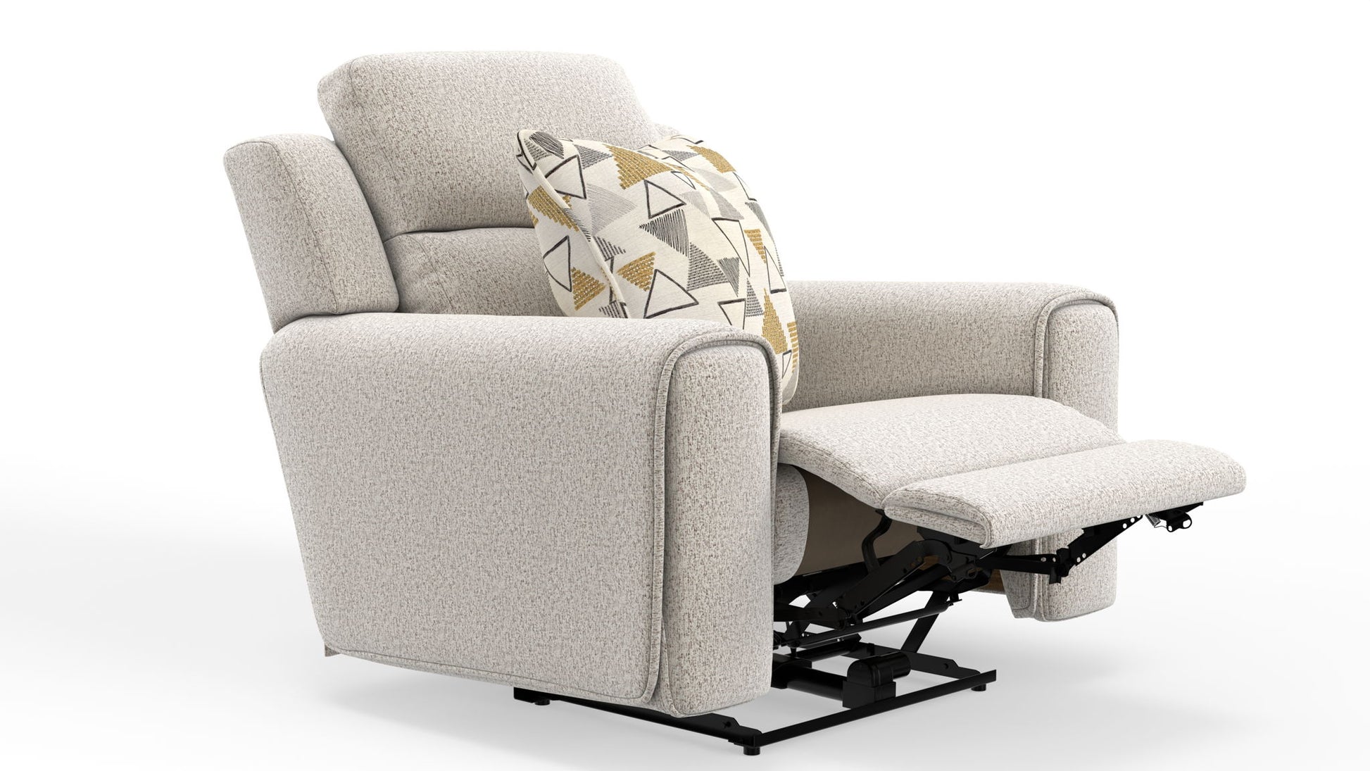 Micah - Power Headrest Power Deep Seat Lay Flat Recliner - Oatmeal - Hornell Furniture Outlet