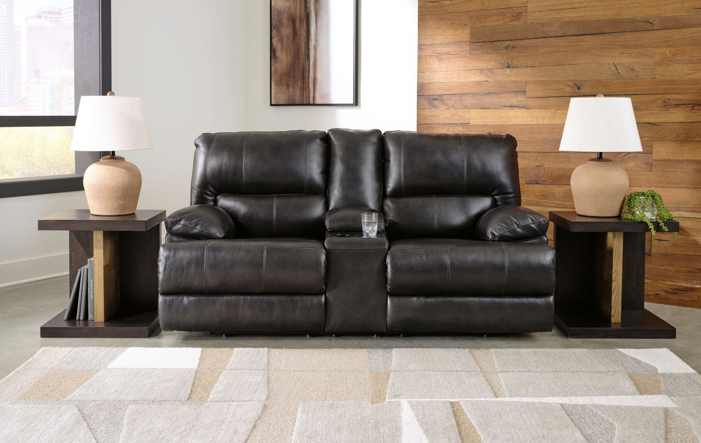 Mountainous - Eclipse - Power Reclining Loveseat With Console /Adj Headrest - Hornell Furniture Outlet
