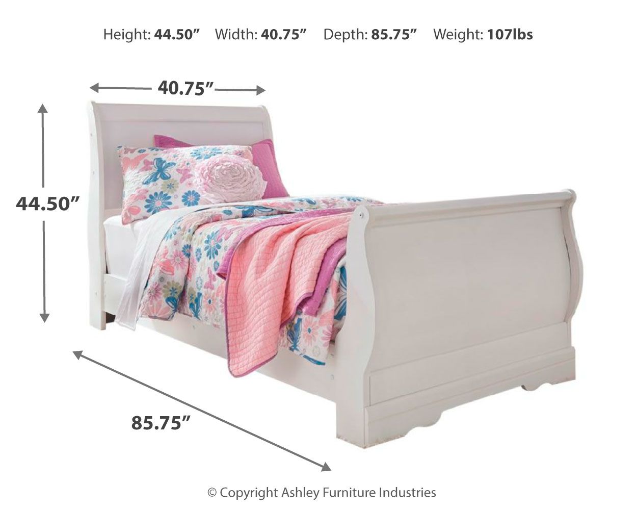 Anarasia - Kids Sleigh Bed Set - Hornell Furniture Outlet