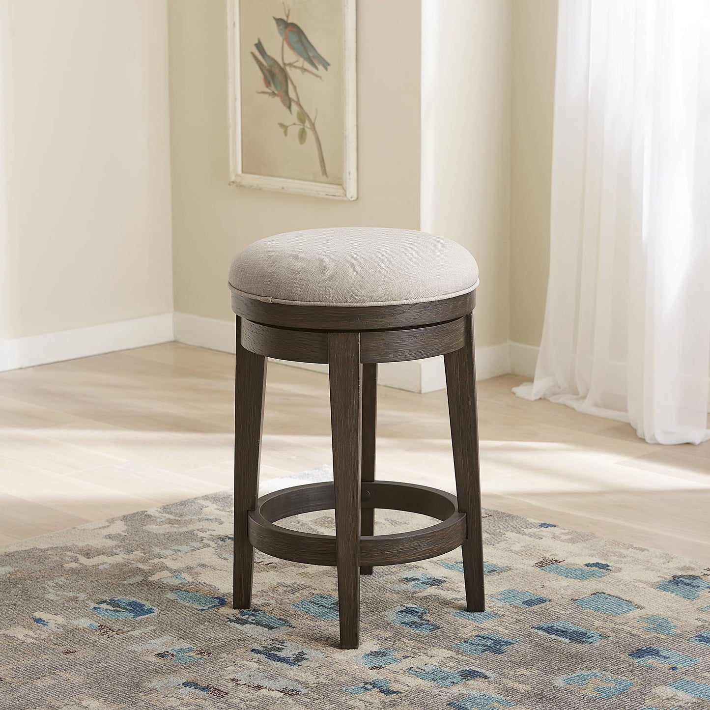 Mill Creek - Console Swivel Stool - Dark Brown - Hornell Furniture Outlet
