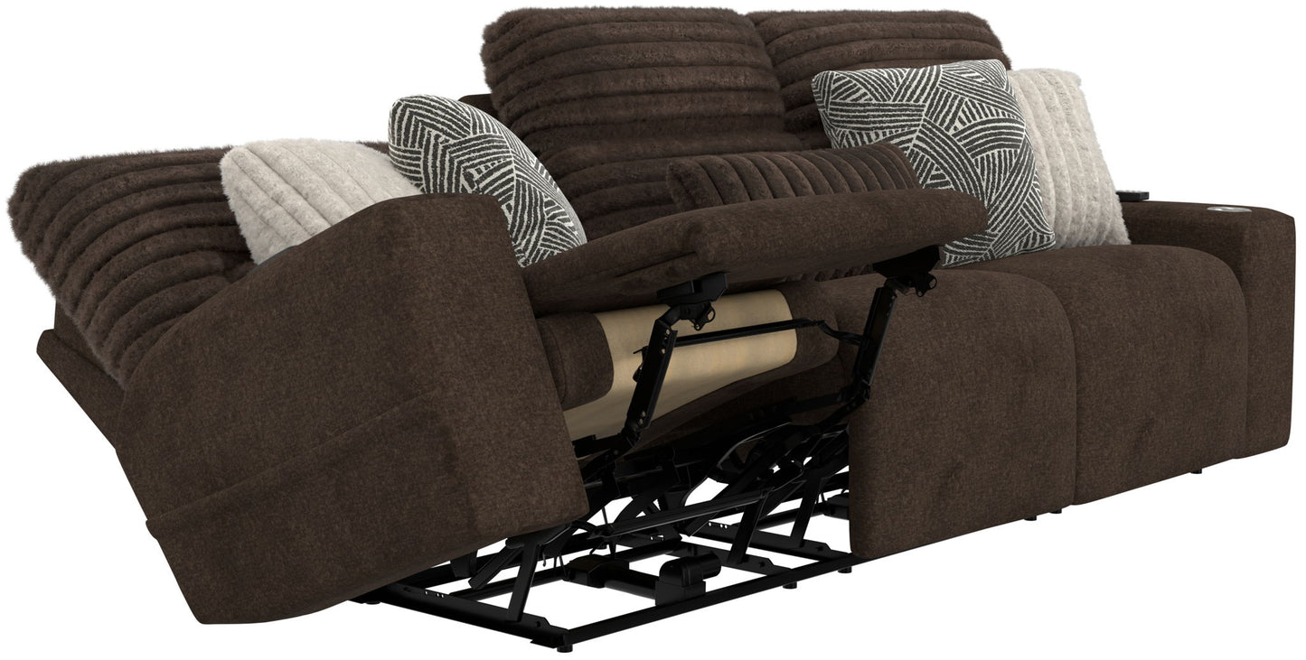 Zen - Power Reclining Sofa With CR3 Heat/Massage/Zero Gravity - Chocolate - Hornell Furniture Outlet