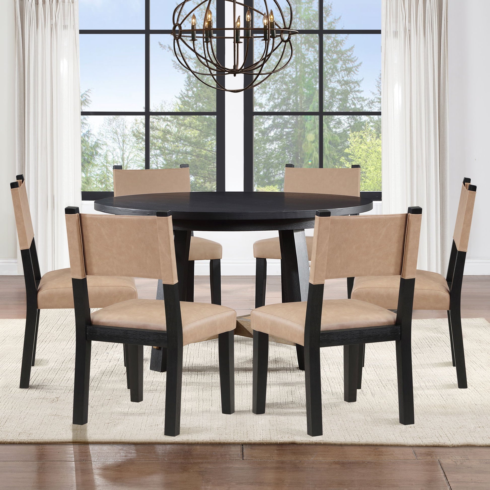Aubrey - 7 Piece Round Dining Set - Hornell Furniture Outlet