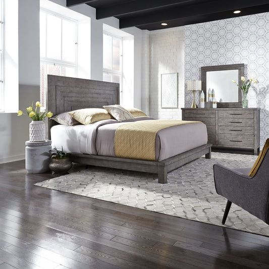 Modern Farmhouse - Platform Bed, Dresser & Mirror - Hornell Furniture Outlet