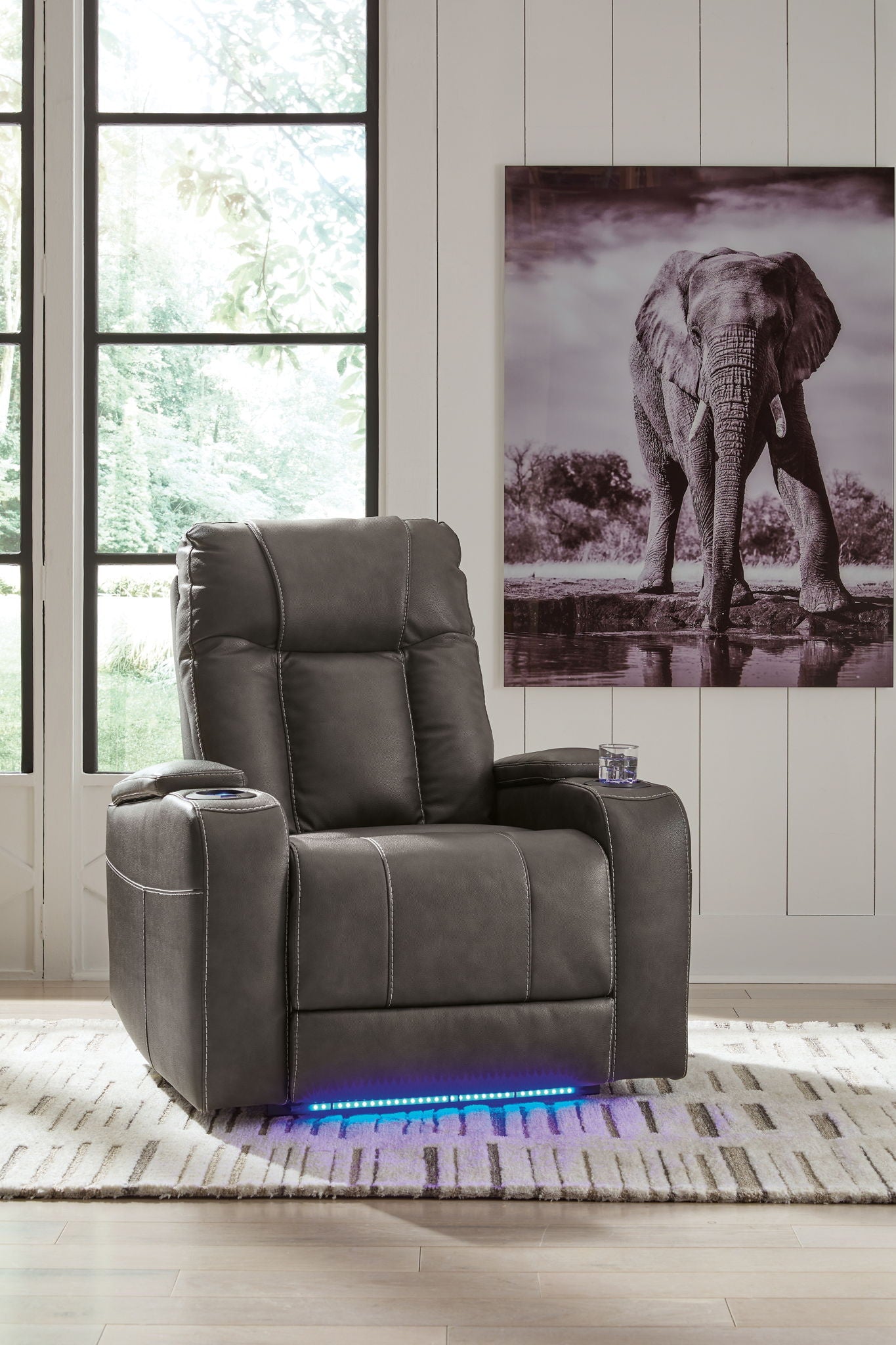 Feazada - Power Recliner With Adj Headrest - Hornell Furniture Outlet