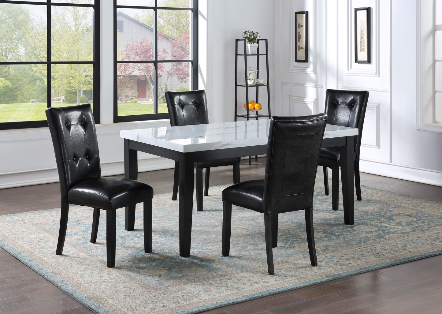 Sterling - Faux Marble Top Dining Table - White - Hornell Furniture Outlet