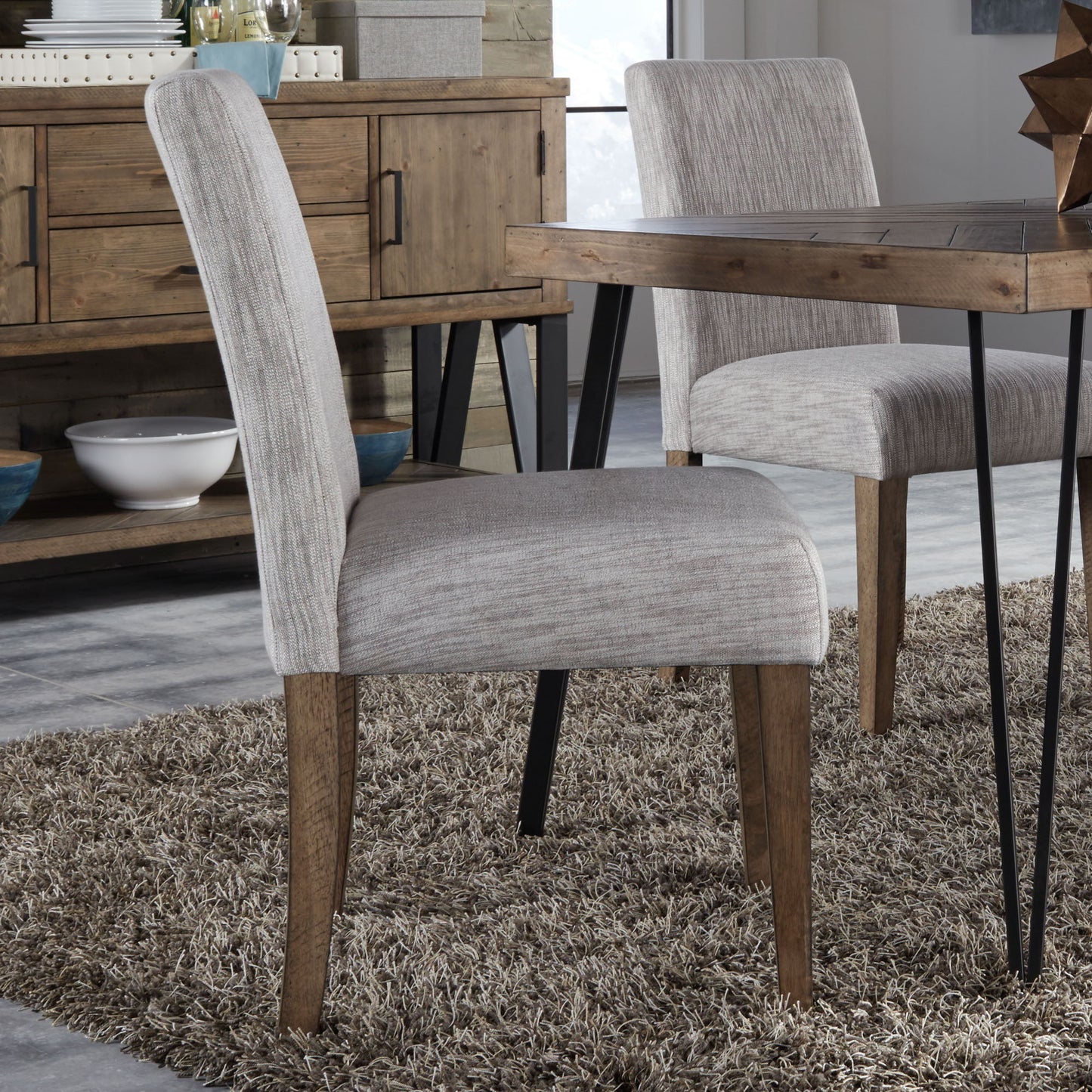 Horizons - Upholstered Side Chair - Cream - Hornell Furniture Outlet