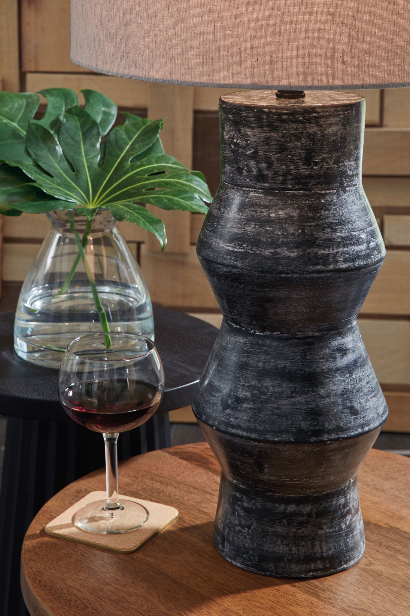 Kerbert - Distressed Black - Terracotta Table Lamp - Hornell Furniture Outlet