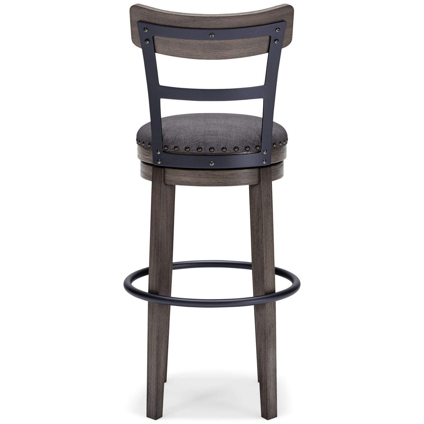 Caitbrook - Gray - Tall UPH Swivel Barstool - Hornell Furniture Outlet