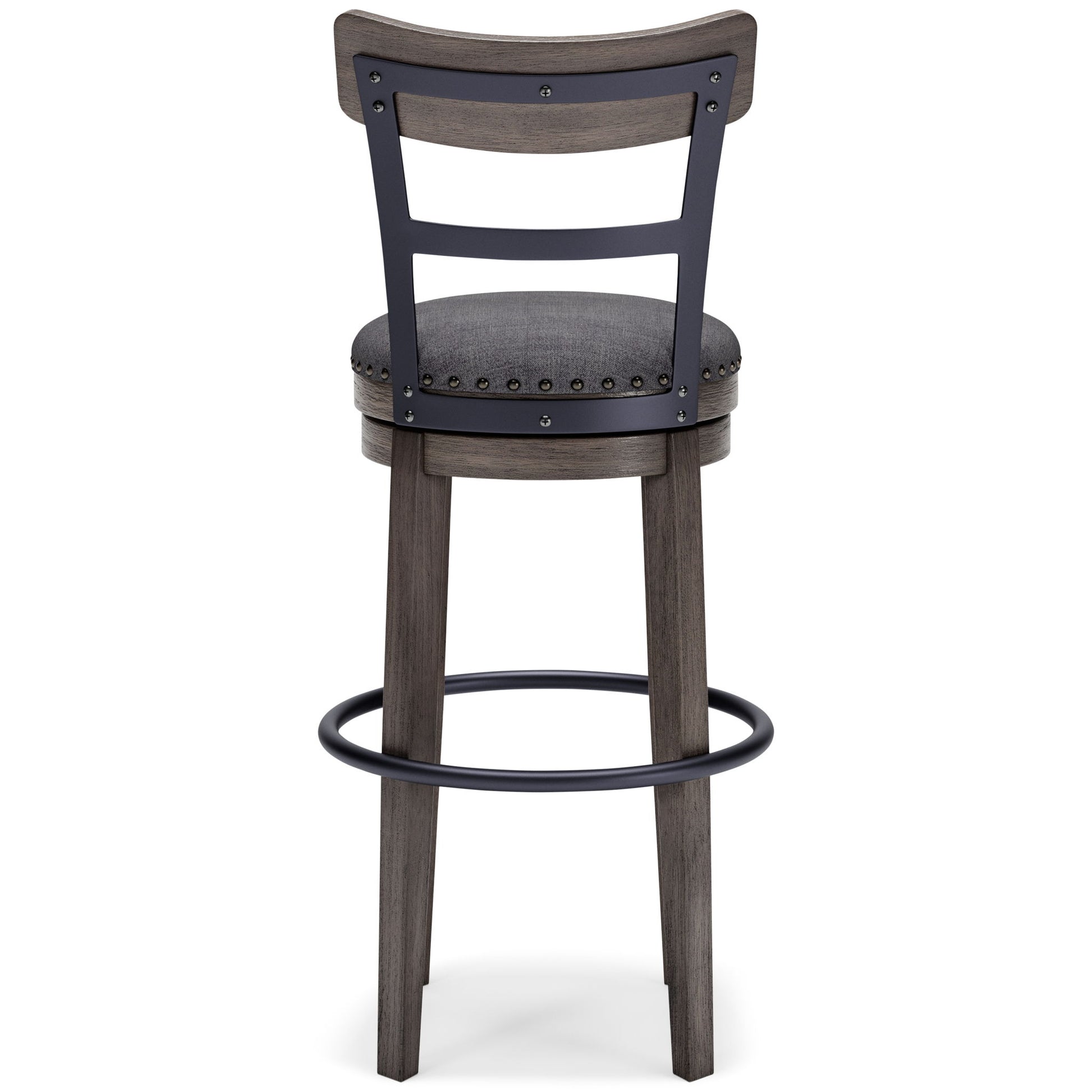 Caitbrook - Gray - Tall UPH Swivel Barstool - Hornell Furniture Outlet