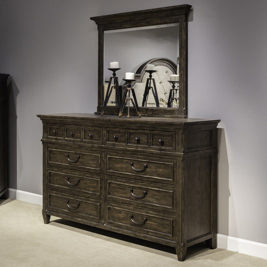 Paradise Valley - Dresser & Mirror - Dark Brown - Hornell Furniture Outlet