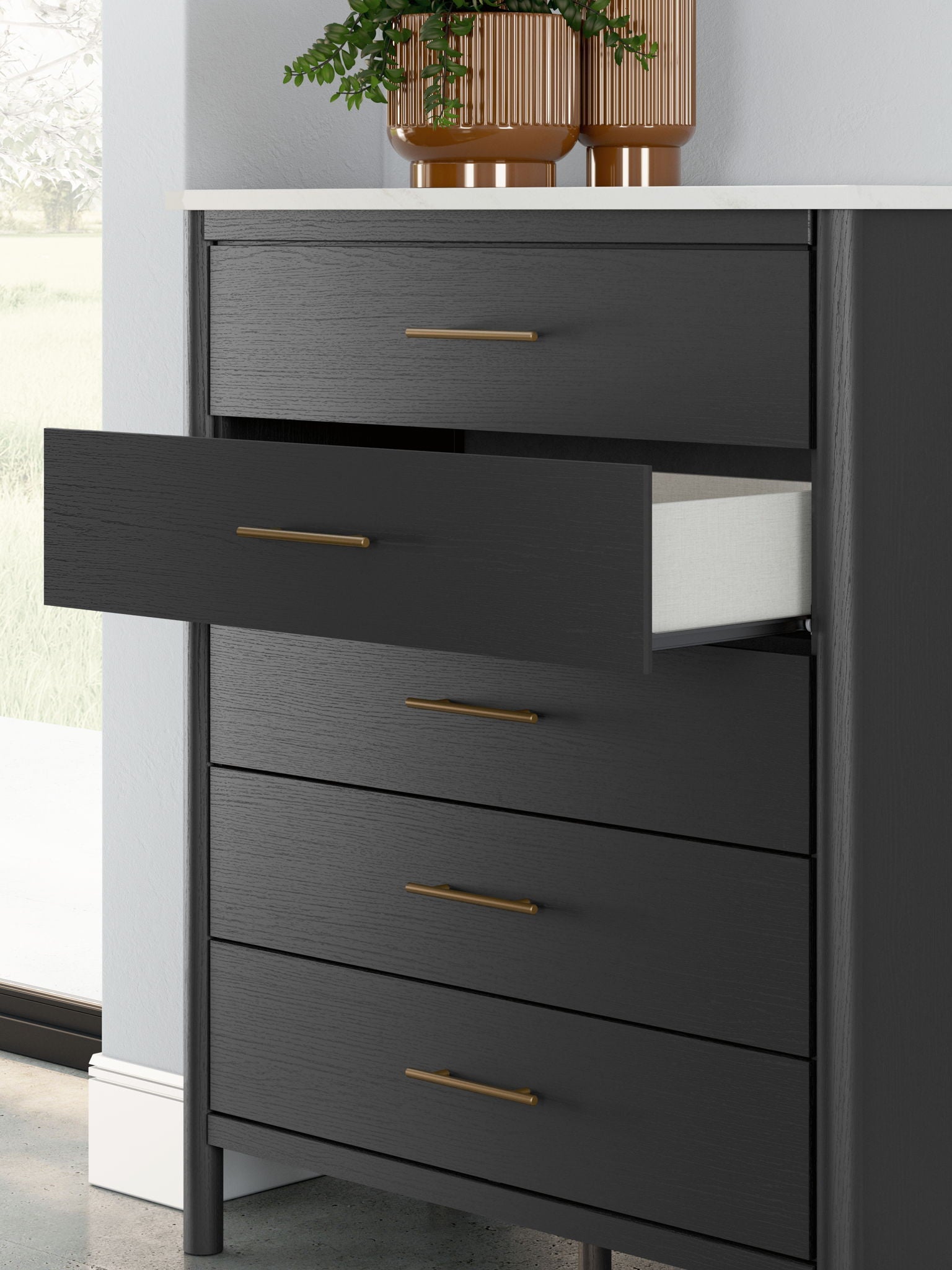 Cadmori - Five Drawer Wide Chest - Hornell Furniture Outlet