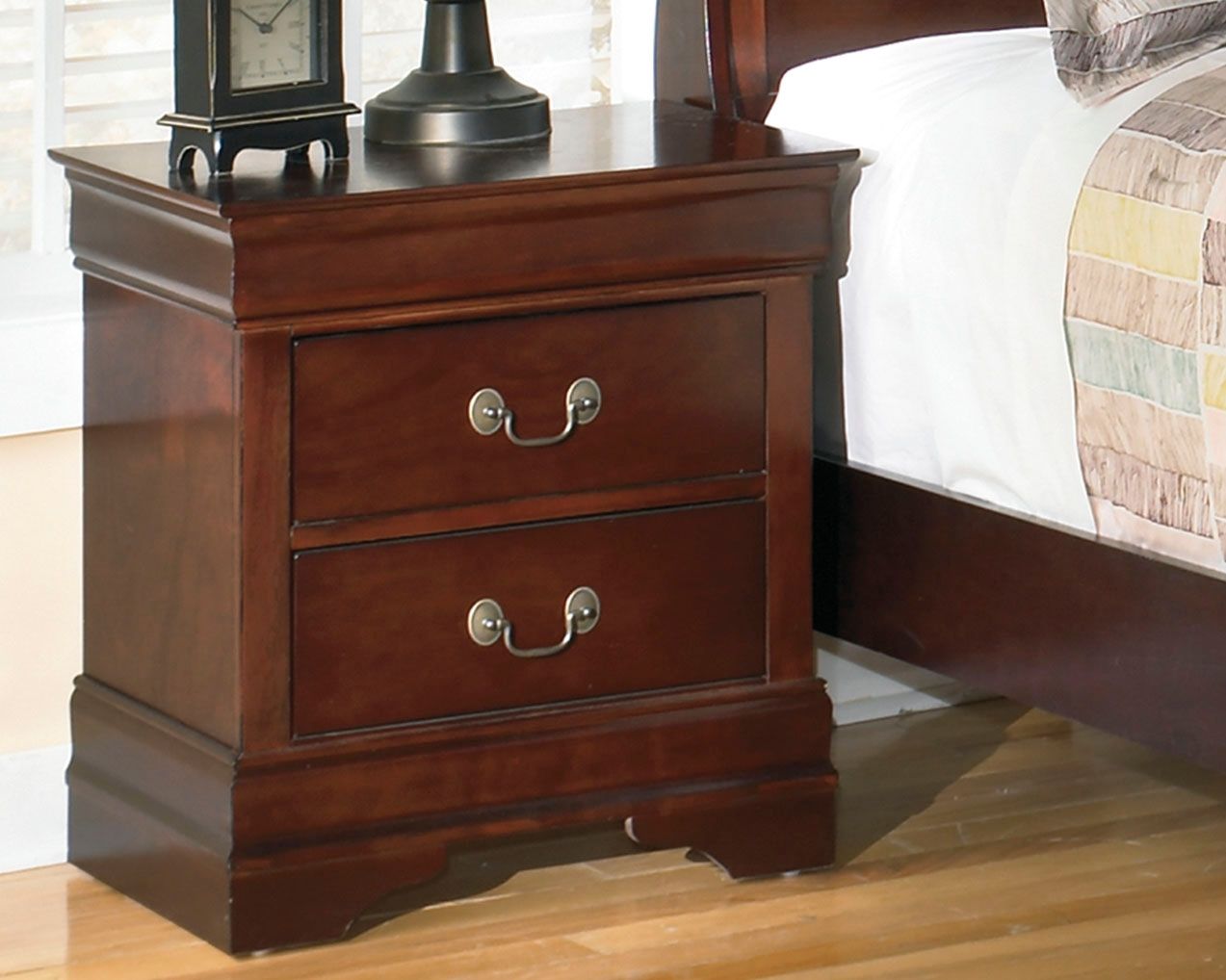 Alisdair - Reddish Brown - Two Drawer Night Stand - Hornell Furniture Outlet