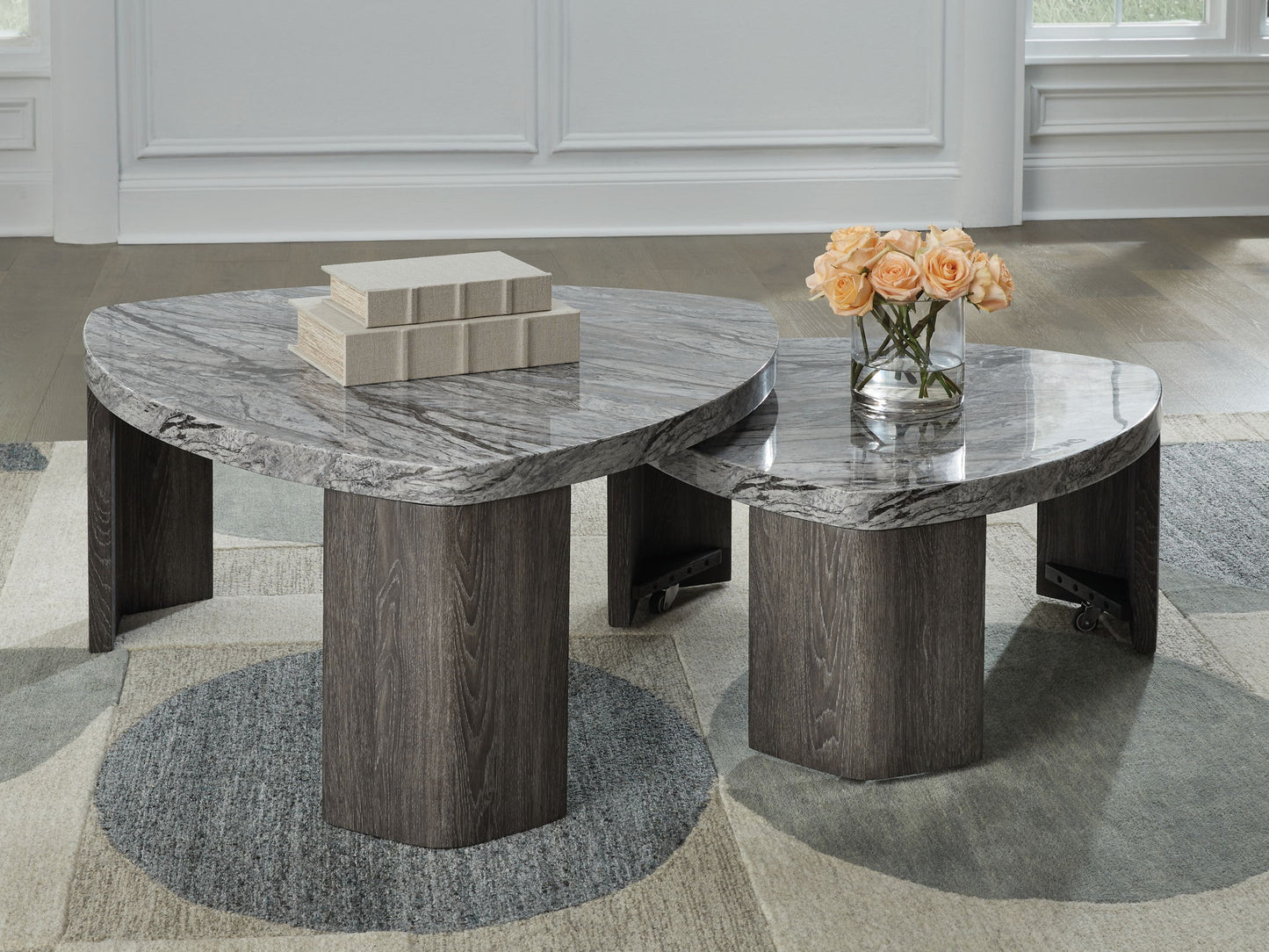 Surmour - Gray / Brown - Stacked Cocktail Table - Hornell Furniture Outlet