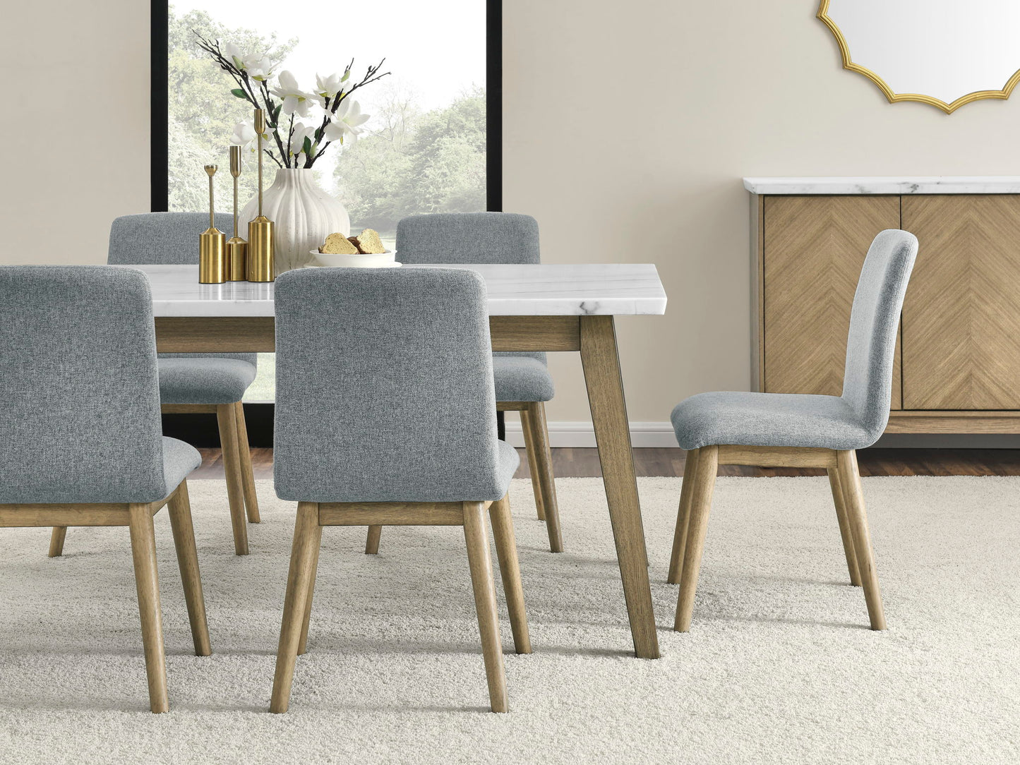 Vida - Polyester Side Chair (Set of 2) - Gray - Hornell Furniture Outlet