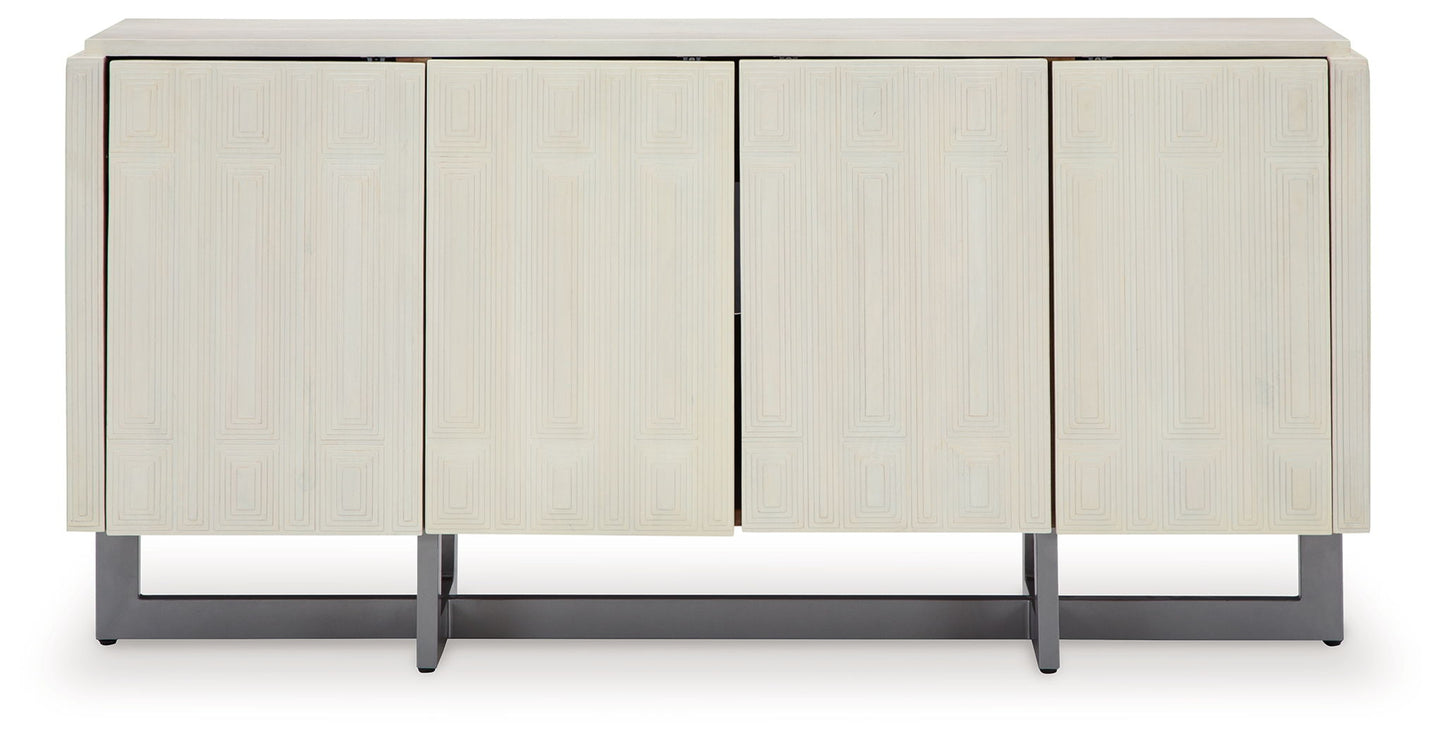 Ornawel - Distressed White - Accent Cabinet - Hornell Furniture Outlet