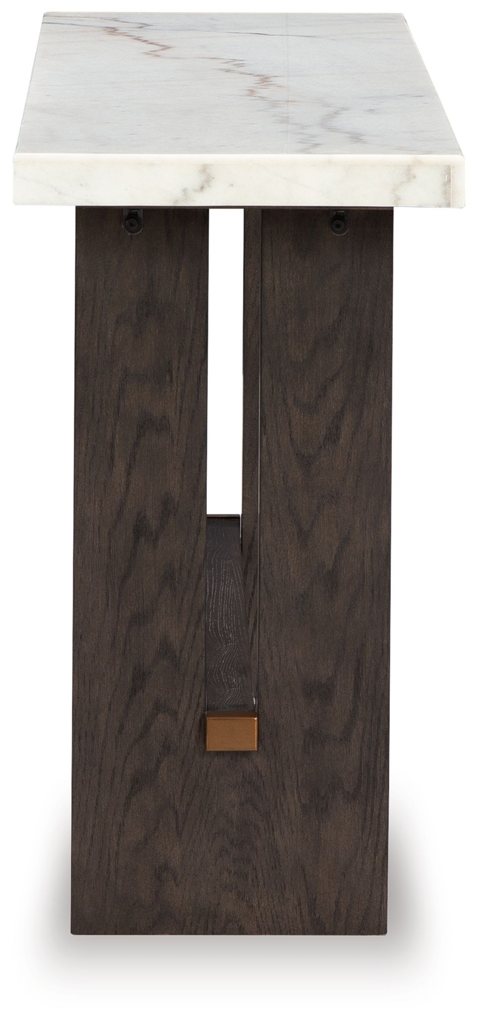 Burkhaus - White / Dark Brown - Sofa Table - Hornell Furniture Outlet