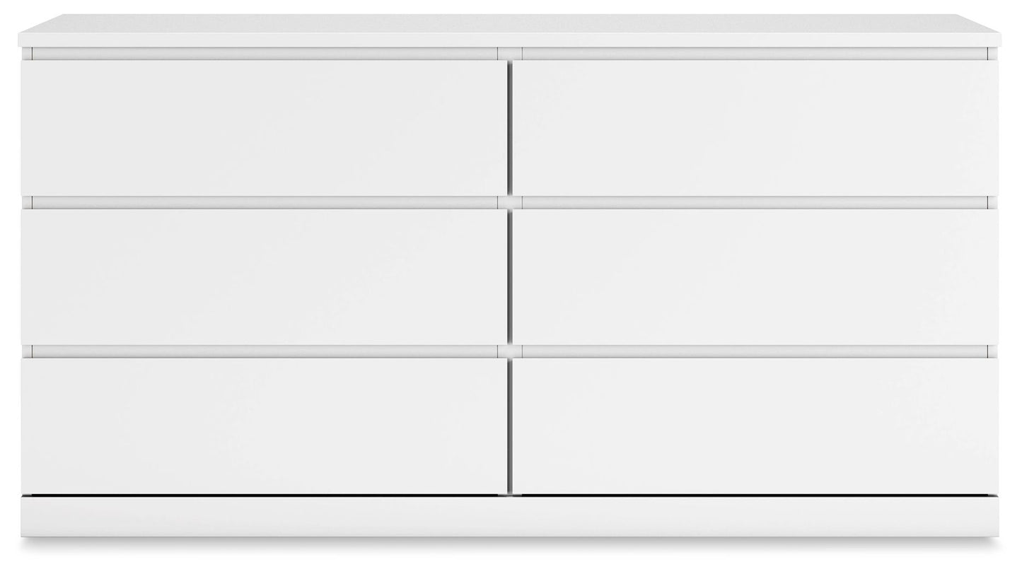 Onita - White - Six Drawer Dresser - Hornell Furniture Outlet