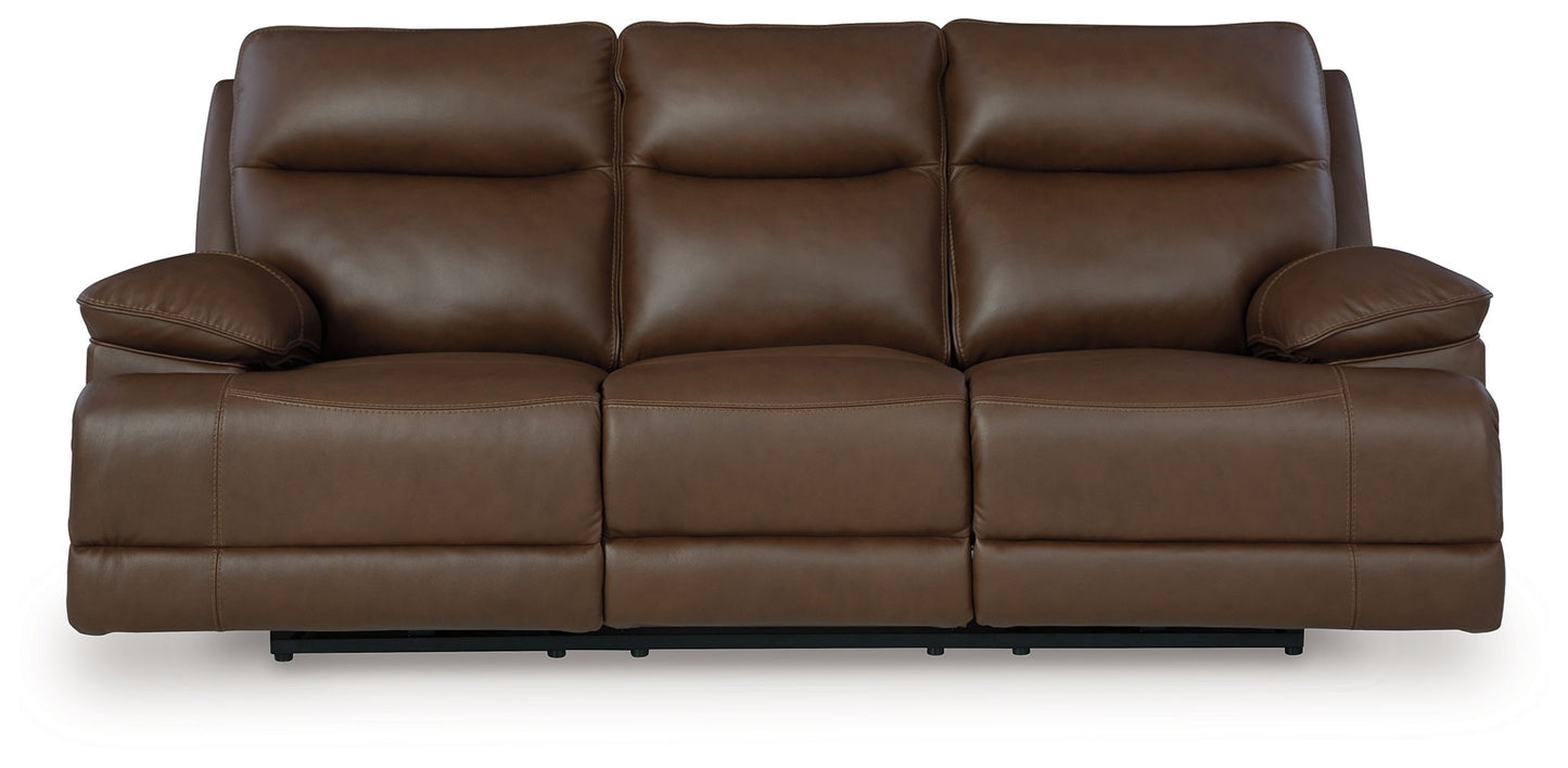 Vonryan - Tobacco - Power Reclining Sofa With Adj Headrest - Hornell Furniture Outlet