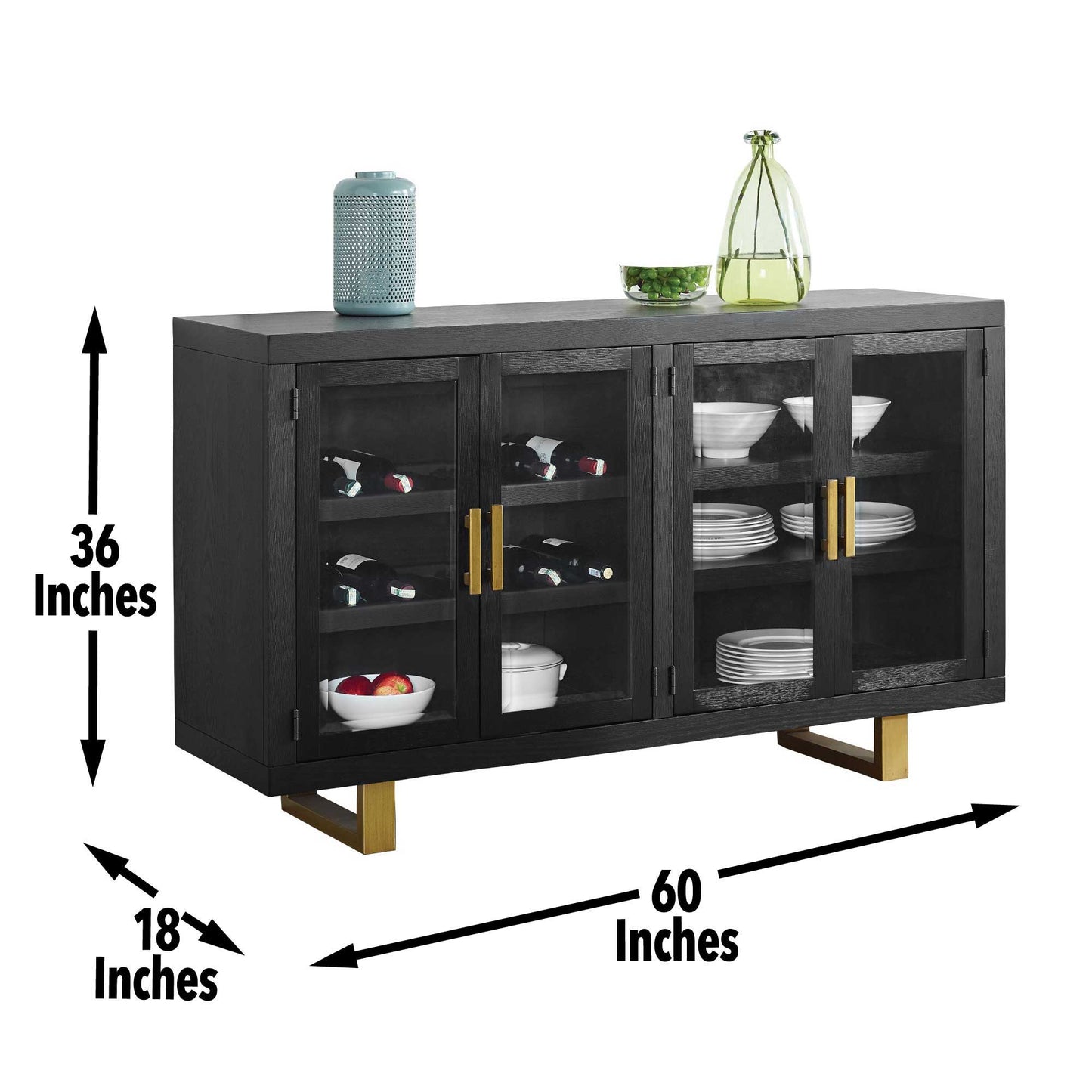 Yves - Server - Black - Hornell Furniture Outlet