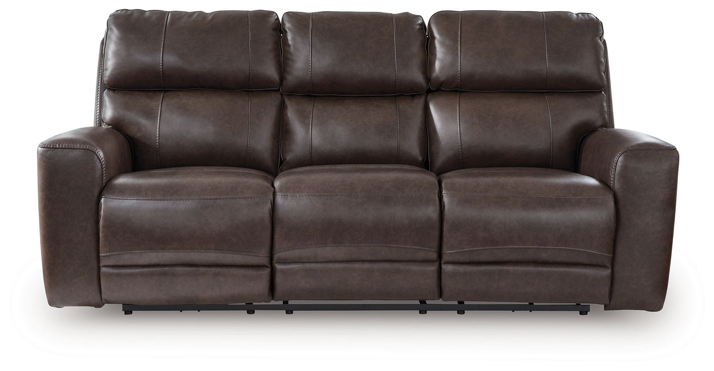 Crossplex - Smoke - Power Recline Sofa With Adjustable Headrest - Hornell Furniture Outlet