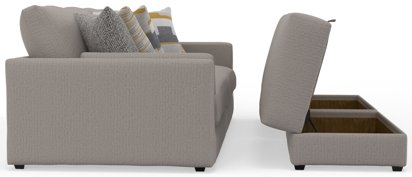Trevor - Extra Deep Oversized Sofa With Included Storage Cocktail Ottoman - Hornell Furniture Outlet