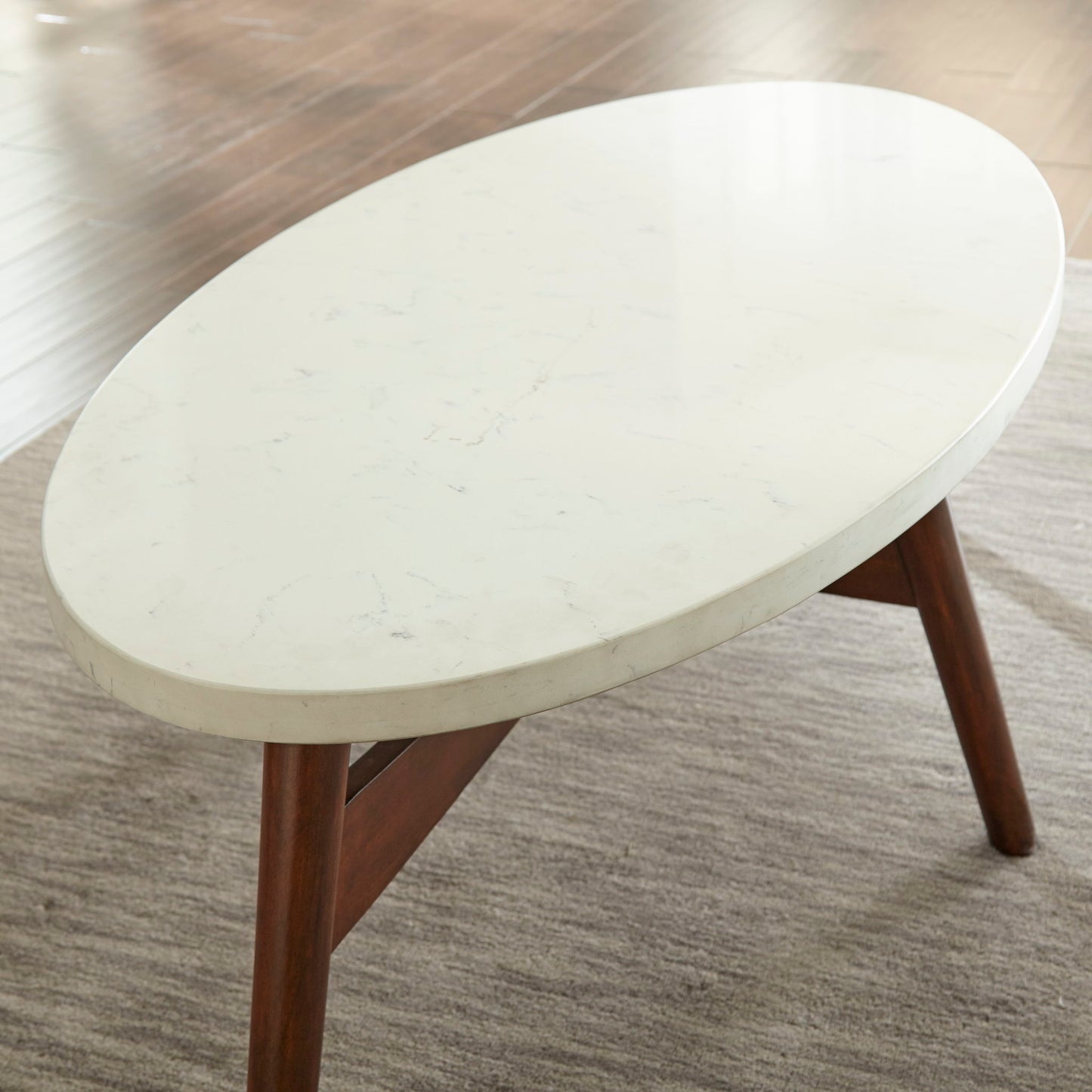 Serena - Silverstone Round End Table - White - Hornell Furniture Outlet