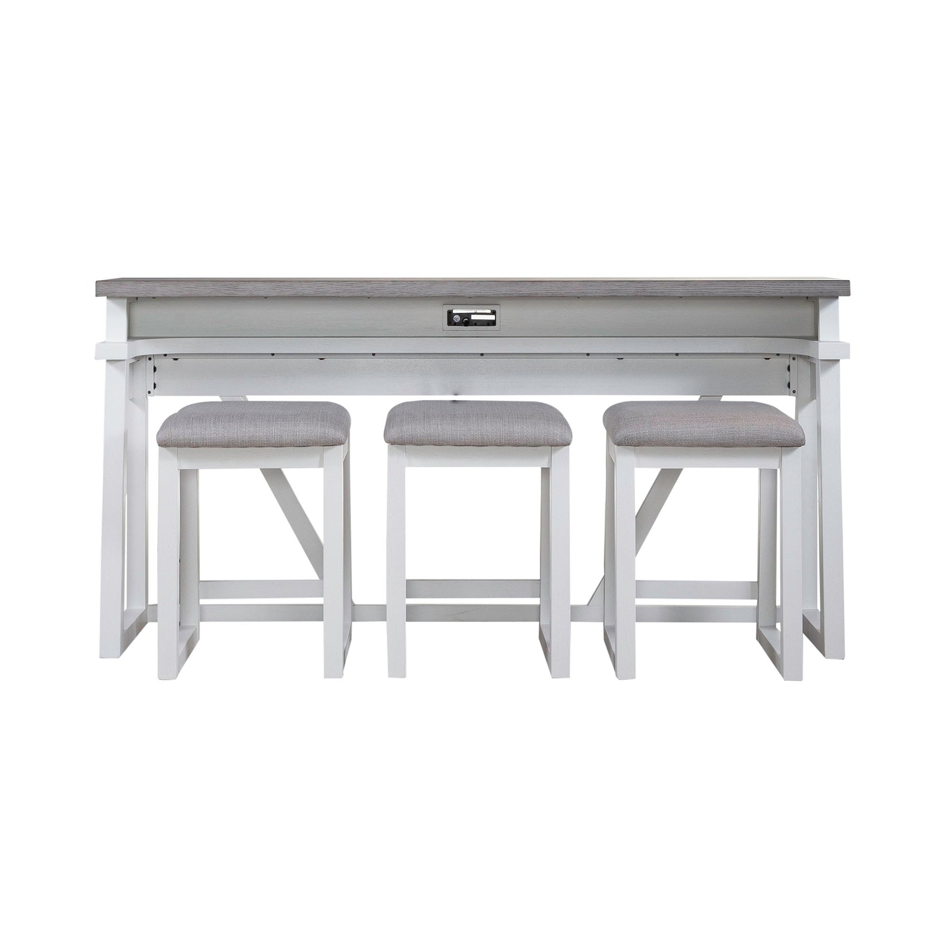Palmetto Heights - 4 Piece Console Set (Console 3 Stools) - White - Hornell Furniture Outlet