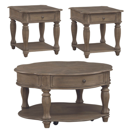 Magnolia Manor - 3 Piece Table Set - Light Brown - Hornell Furniture Outlet