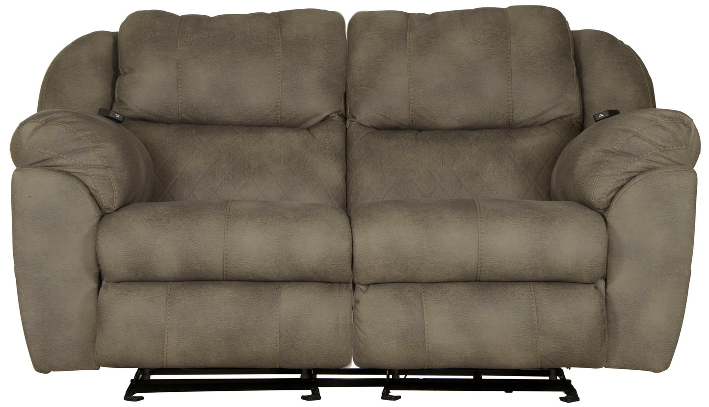 Flynn - Power Lay Flat Rocking Loveseat With Power Adjustable Headrest & Lumbar And Dual Heat & Massage - Fig - Hornell Furniture Outlet