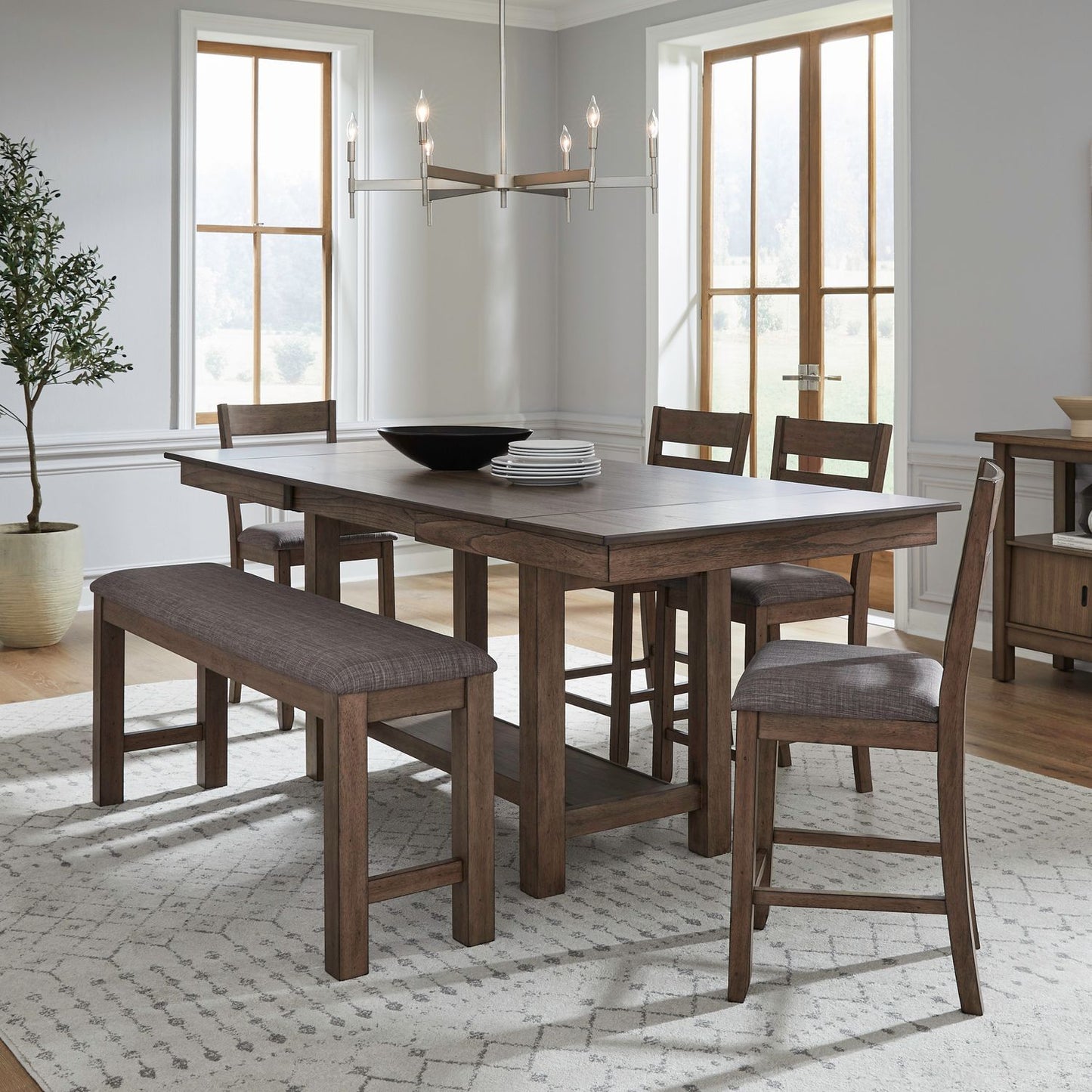 Brook Bay - Optional Gathering Trestle Table Set - Hornell Furniture Outlet