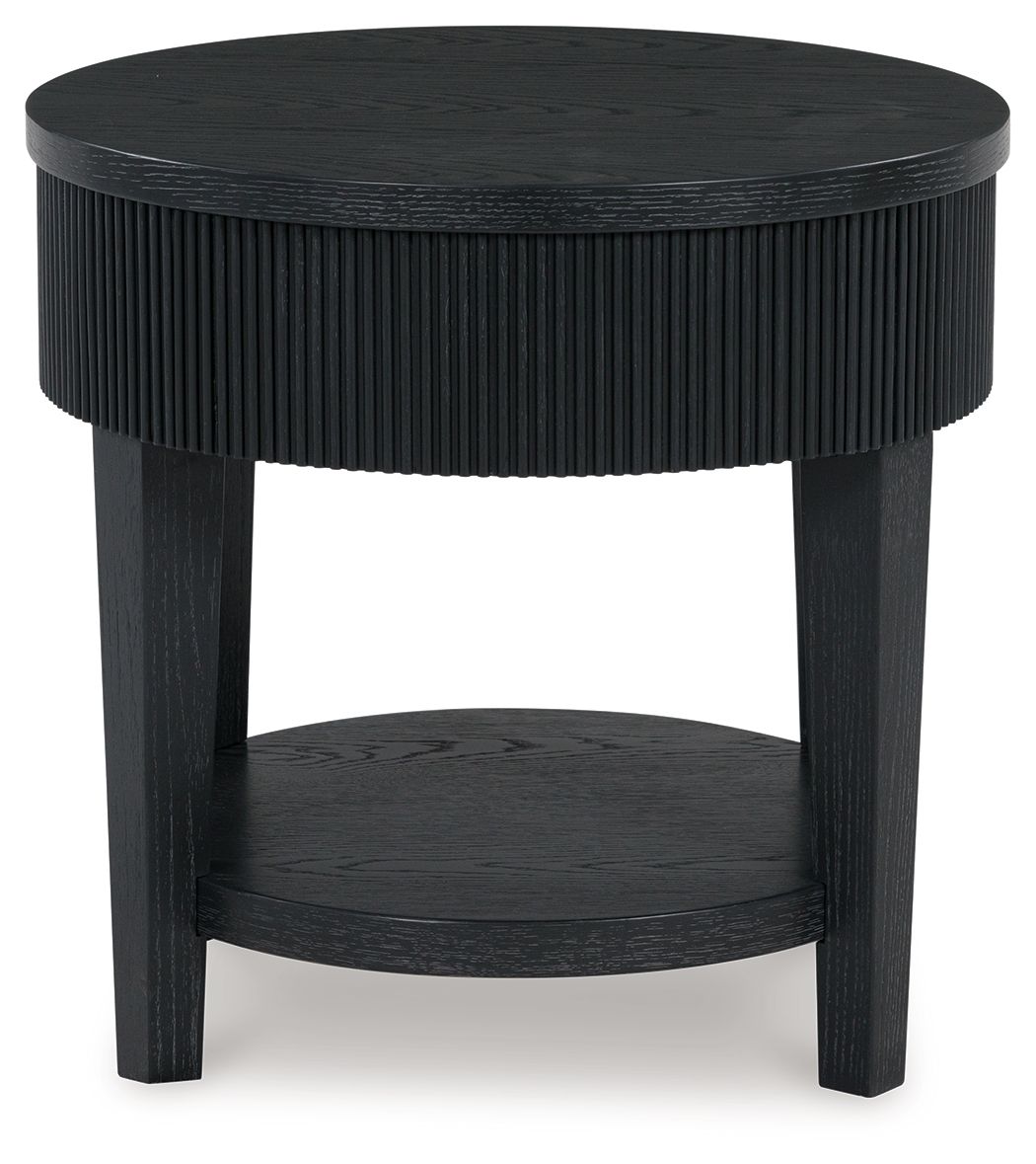 Marstream - Black - Round End Table - Hornell Furniture Outlet