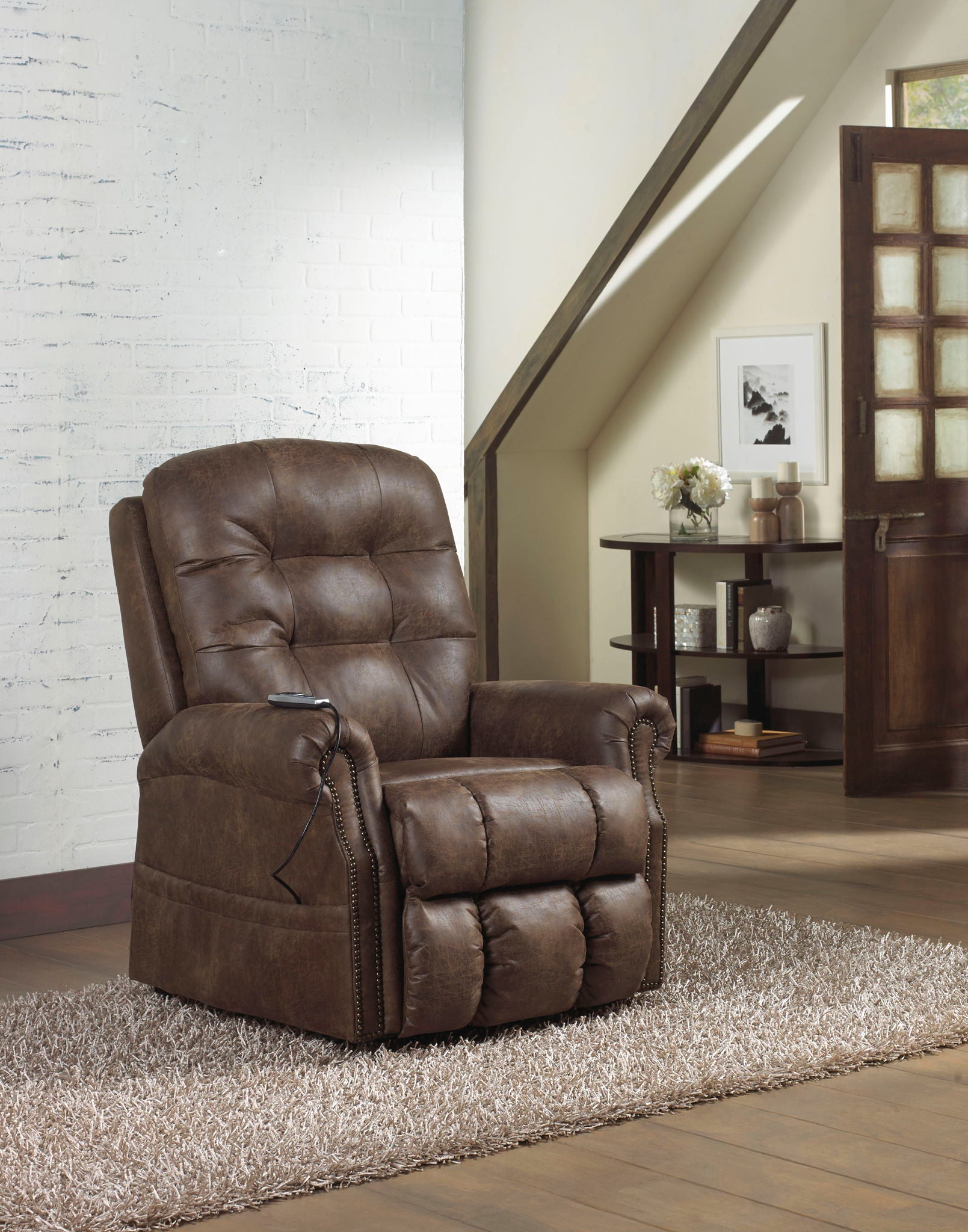 Ramsey - Power Lift Lay Flat Recliner With Heat & Massage - Hornell Furniture Outlet