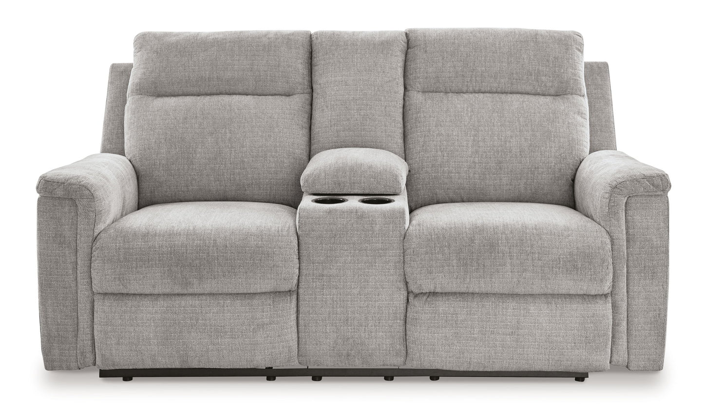 Barnsana - Dbl Power Reclining Loveseat With Console - Hornell Furniture Outlet