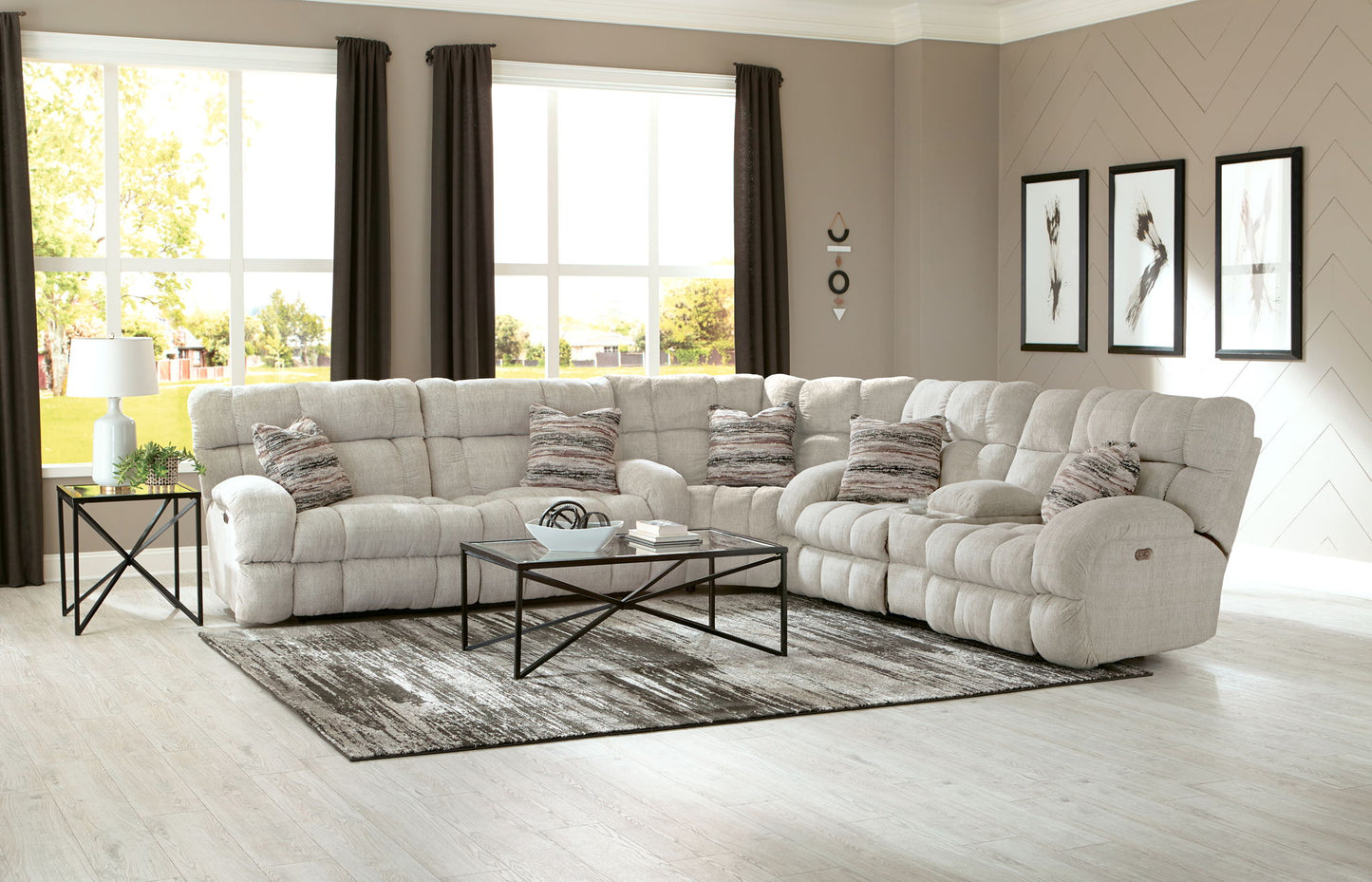 Ashland - Reclining Sectional With 4 Lay Flat Reclining Seats - Hornell Furniture Outlet