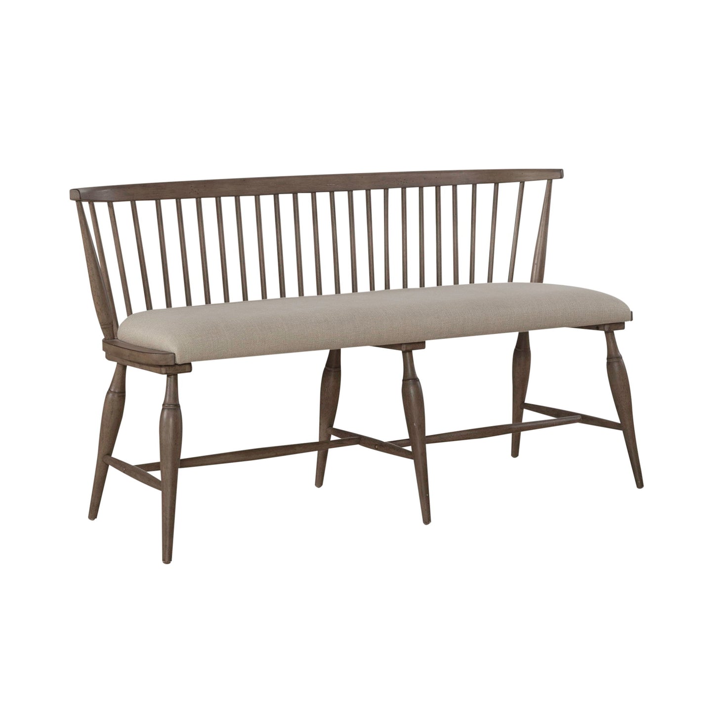Americana Farmhouse - Upholstered Seat Windsor Bench (RTA) - Light Brown - Hornell Furniture Outlet