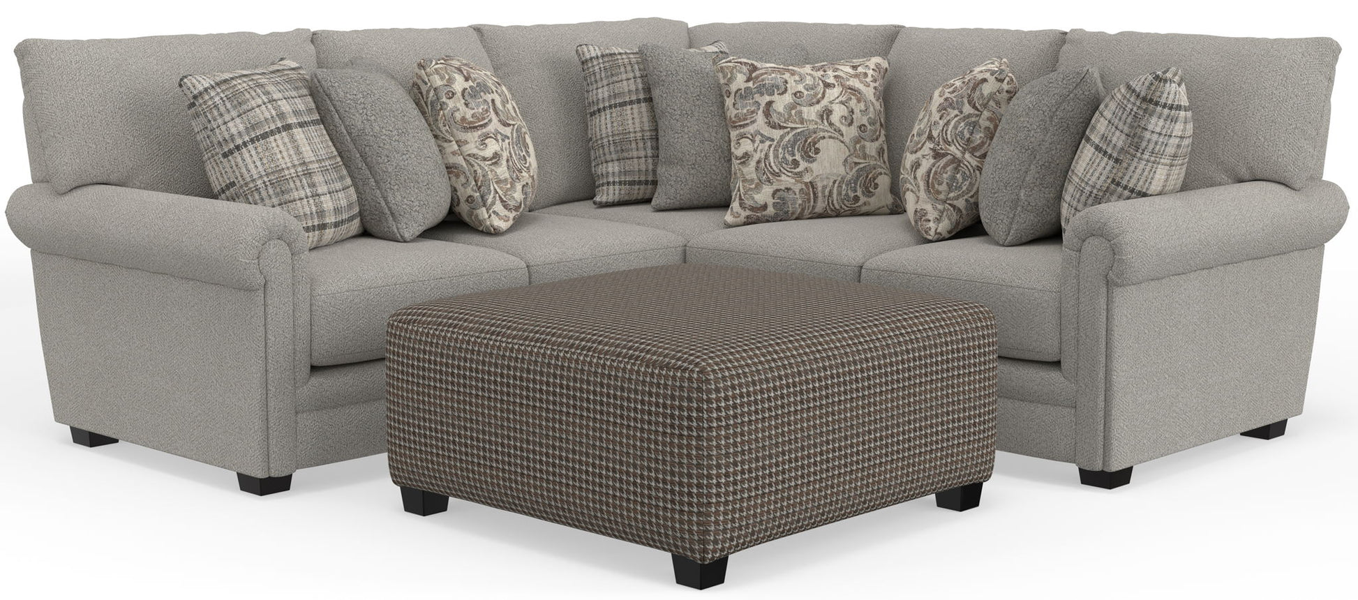 Livingston - Sectional With Comfort Coil Seating, 40" Cocktail Ottoman And Accent Pillows Included - Hornell Furniture Outlet