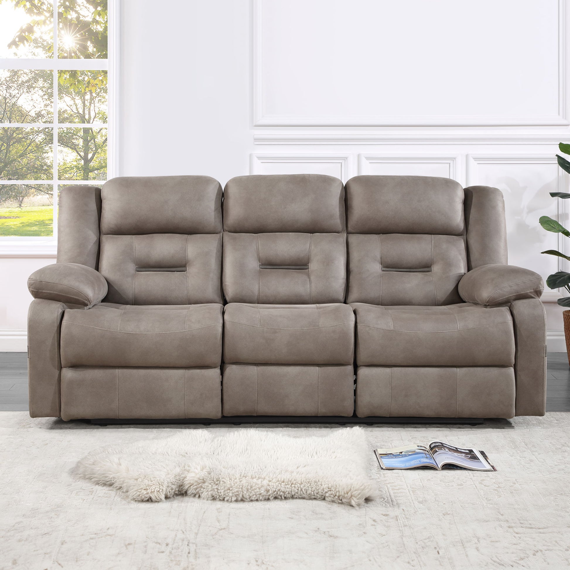 Abilene - 3 Piece Upholstery Living Room Set - Tan - Hornell Furniture Outlet