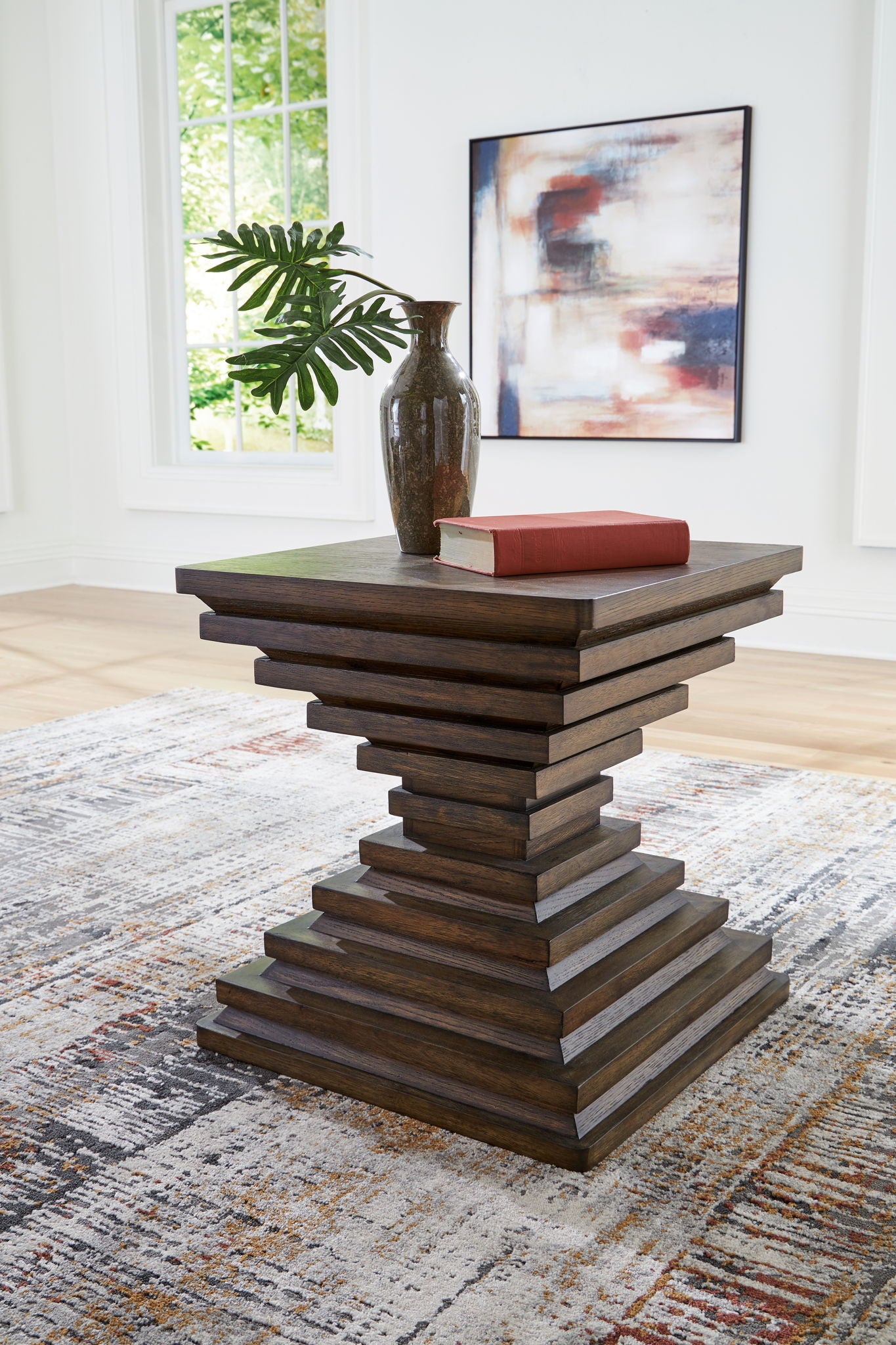 Hannodream - Warm Brown - Square End Table - Hornell Furniture Outlet