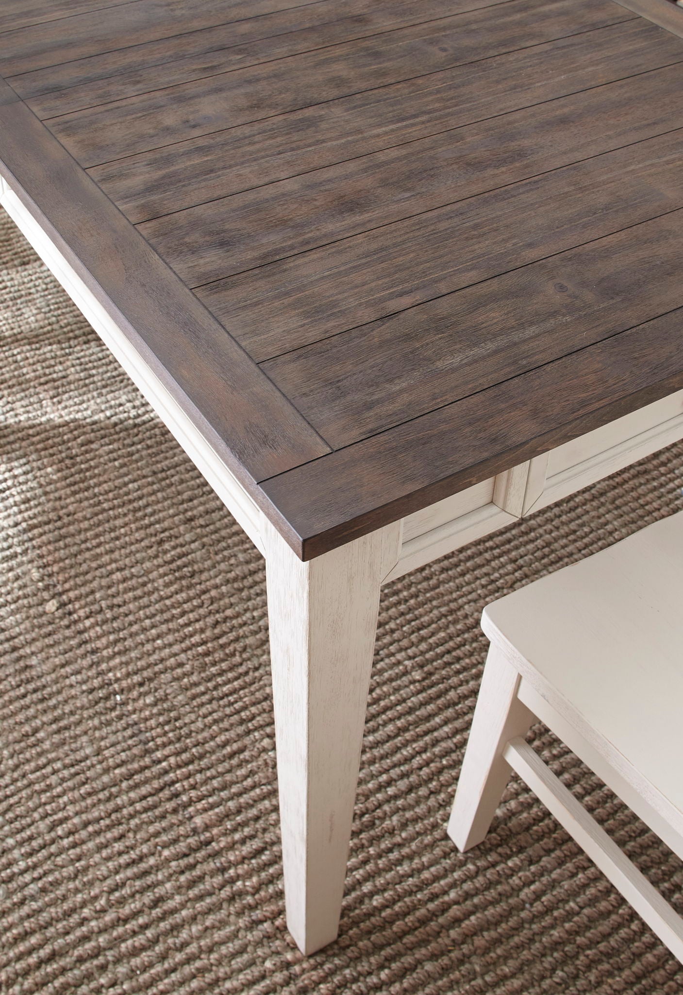 Cayla - Table - Dark Oak & White - Hornell Furniture Outlet