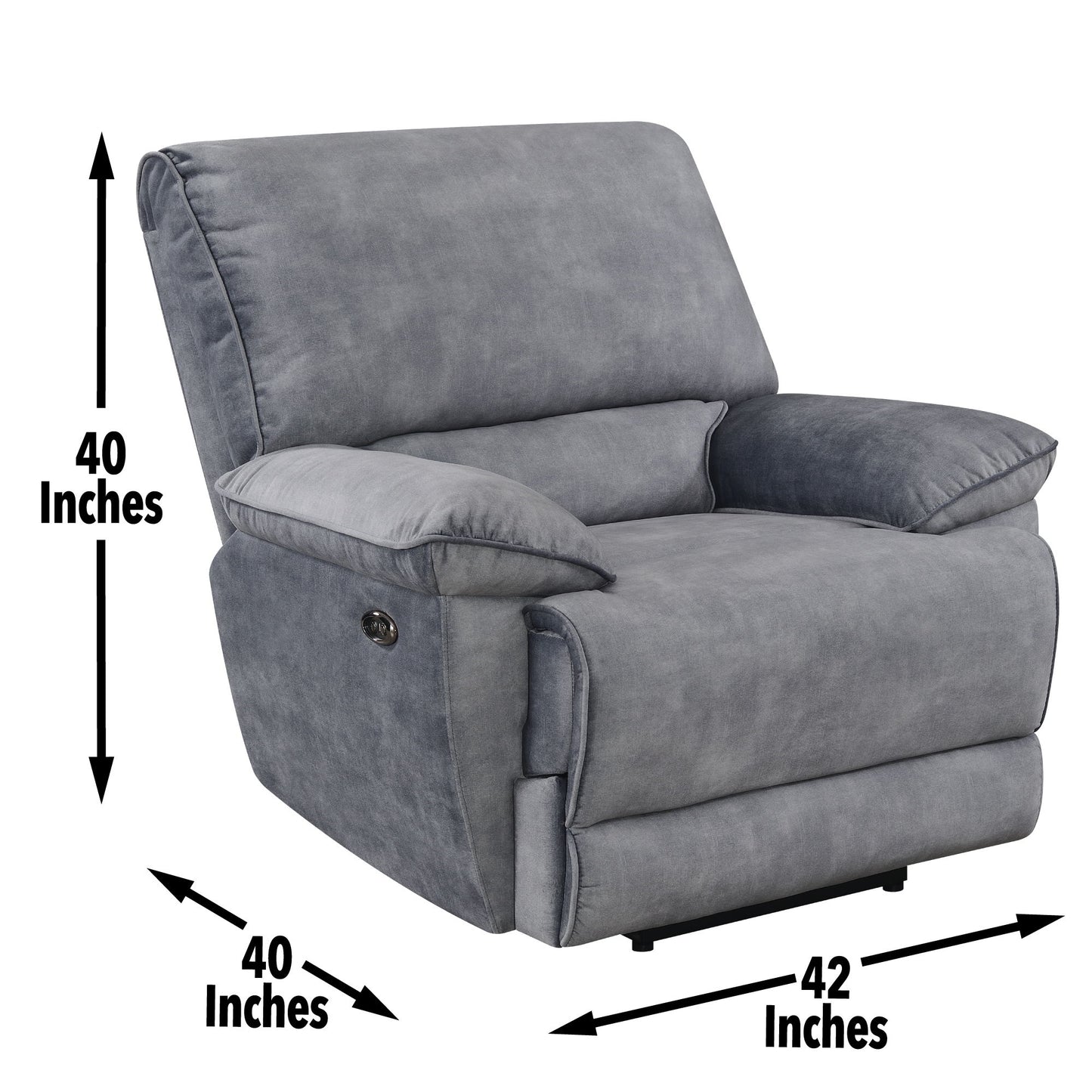 Simone - Power Recliner - Gray - Hornell Furniture Outlet