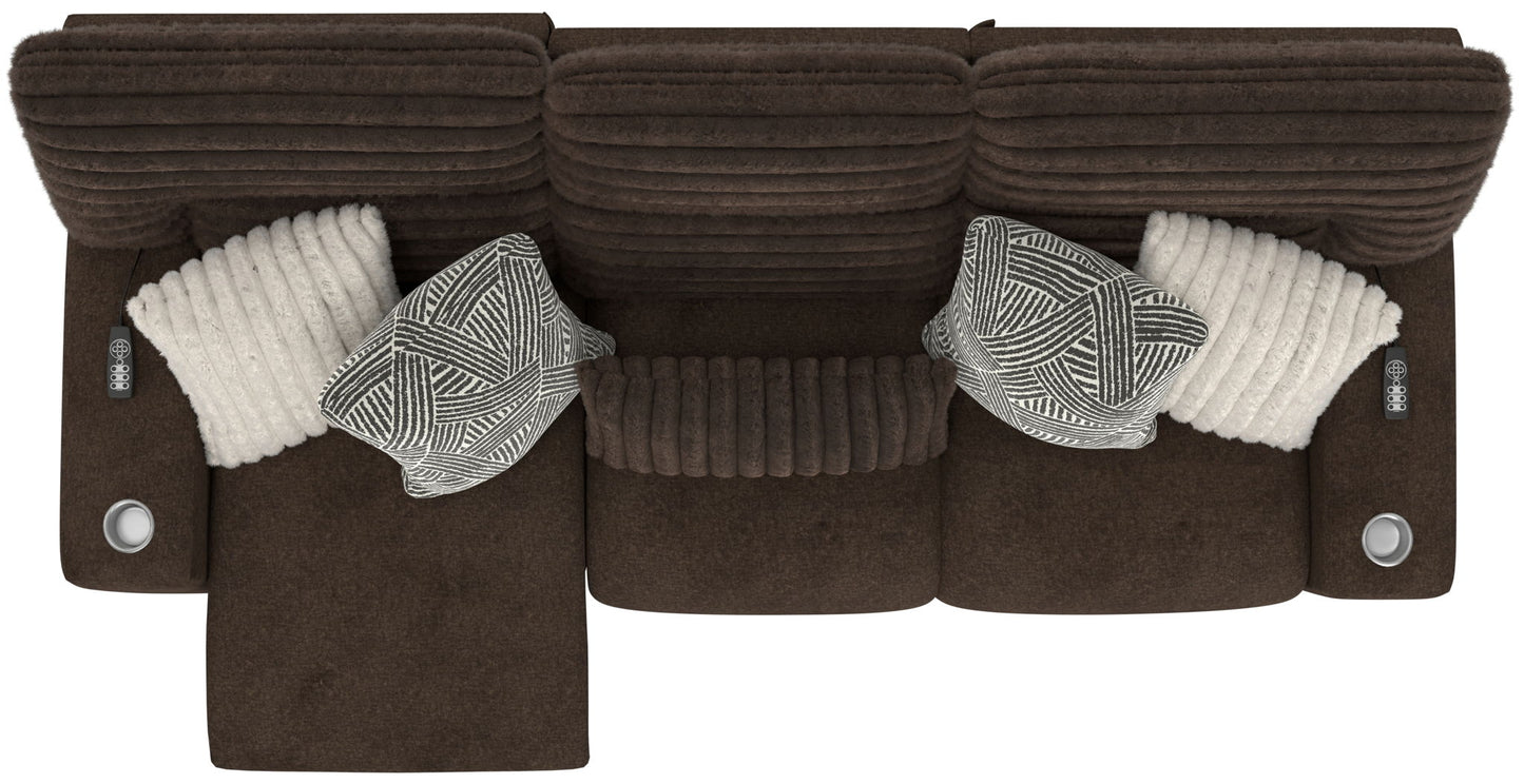 Zen - Power Reclining Sofa With CR3 Heat/Massage/Zero Gravity - Chocolate - Hornell Furniture Outlet
